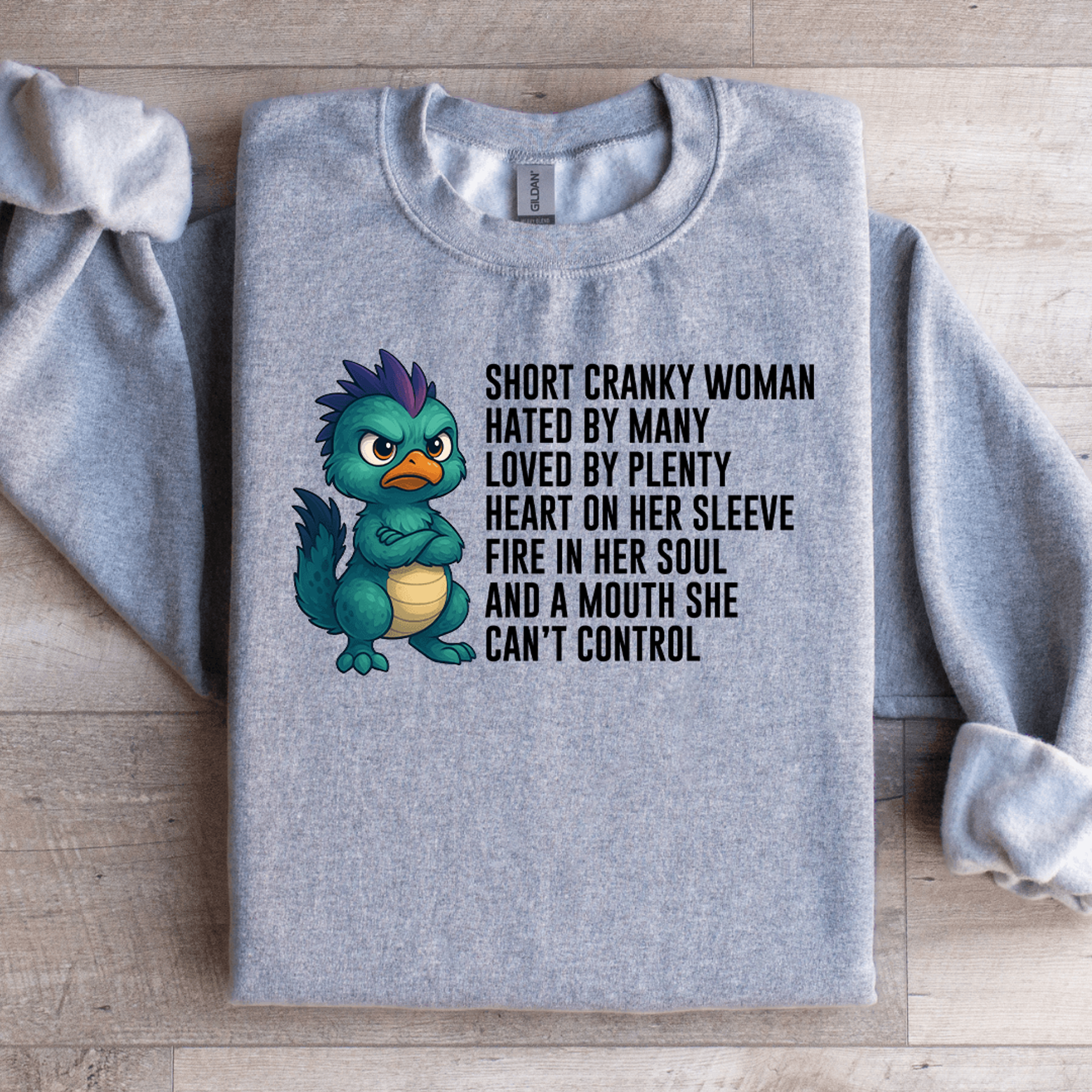 Short Cranky Woman Hated Sweatshirt 1