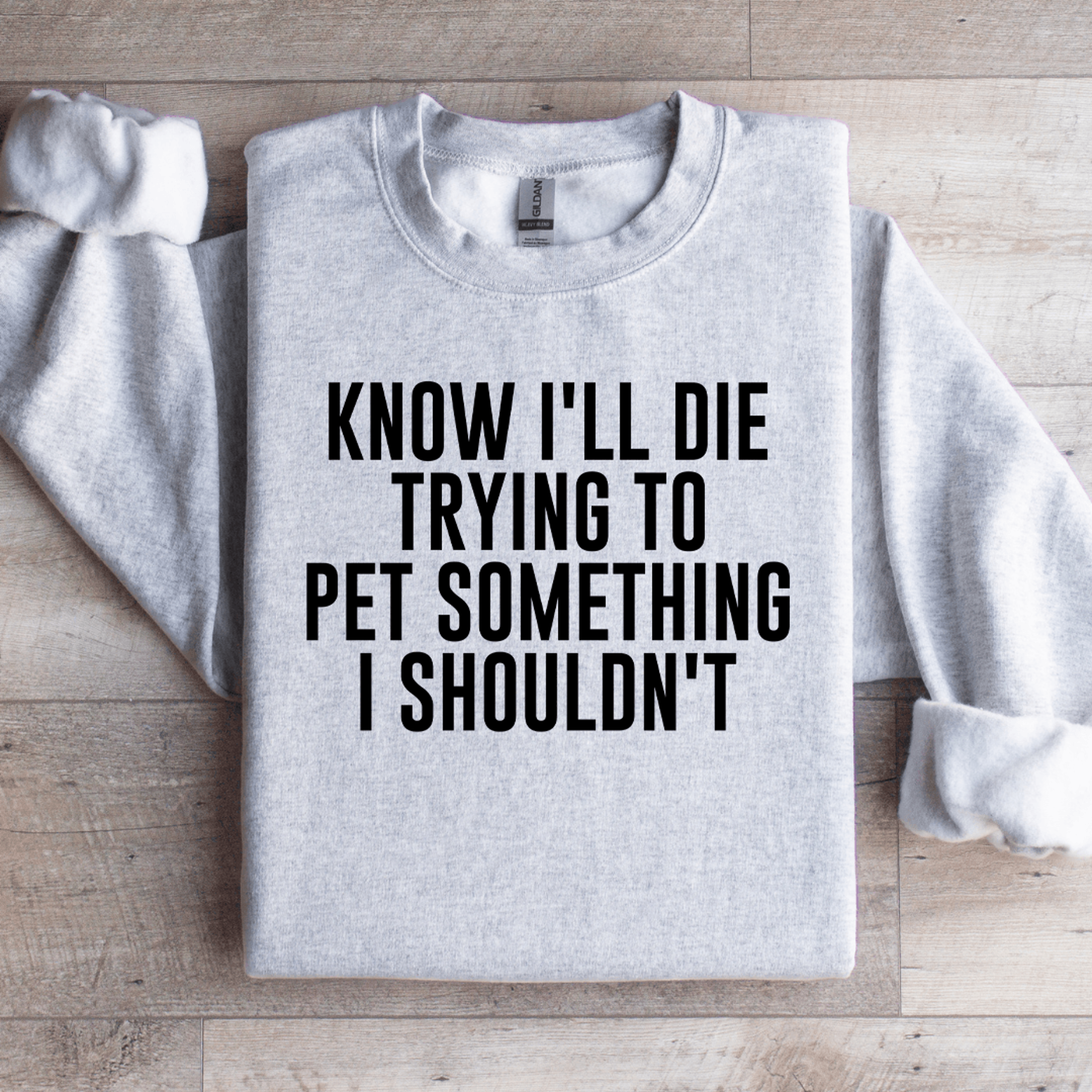 Know ILL Die Trying To Pet Something I Shouldnt Sweatshirt 4