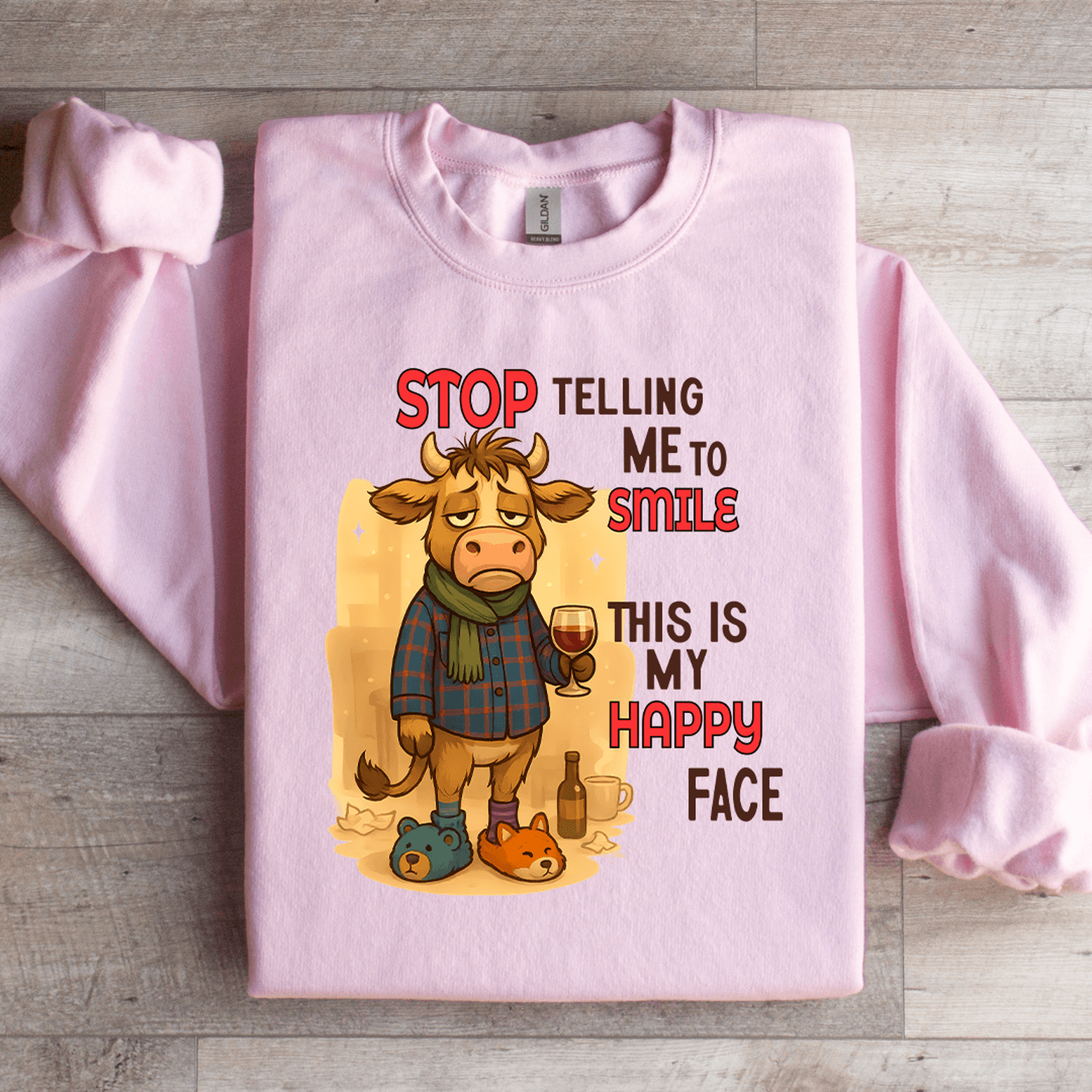 Stop Telling Me To Smile This Is My Happy Face Sweatshirt 1