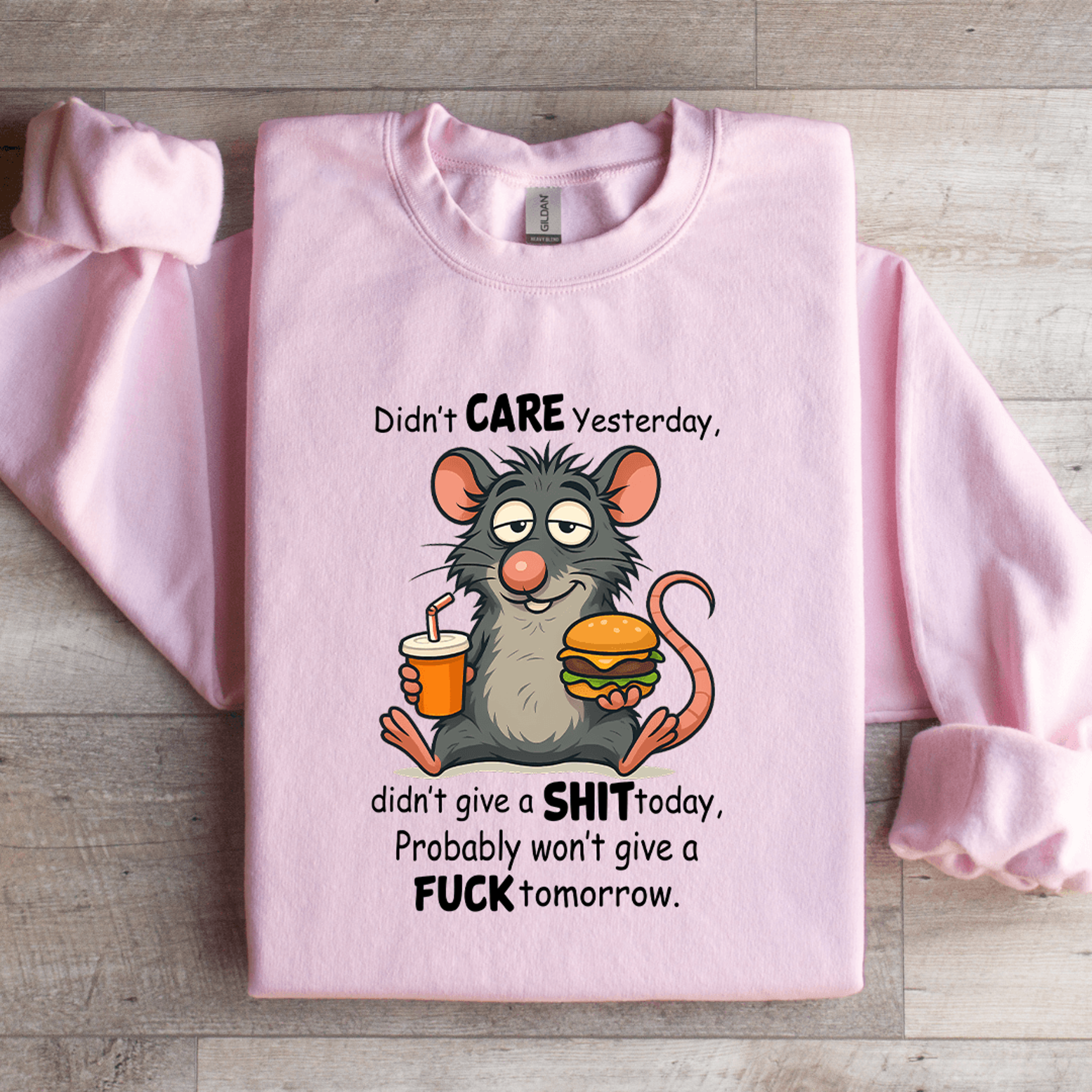 didn't care yesterday didn't give a s-it today sweatshirt