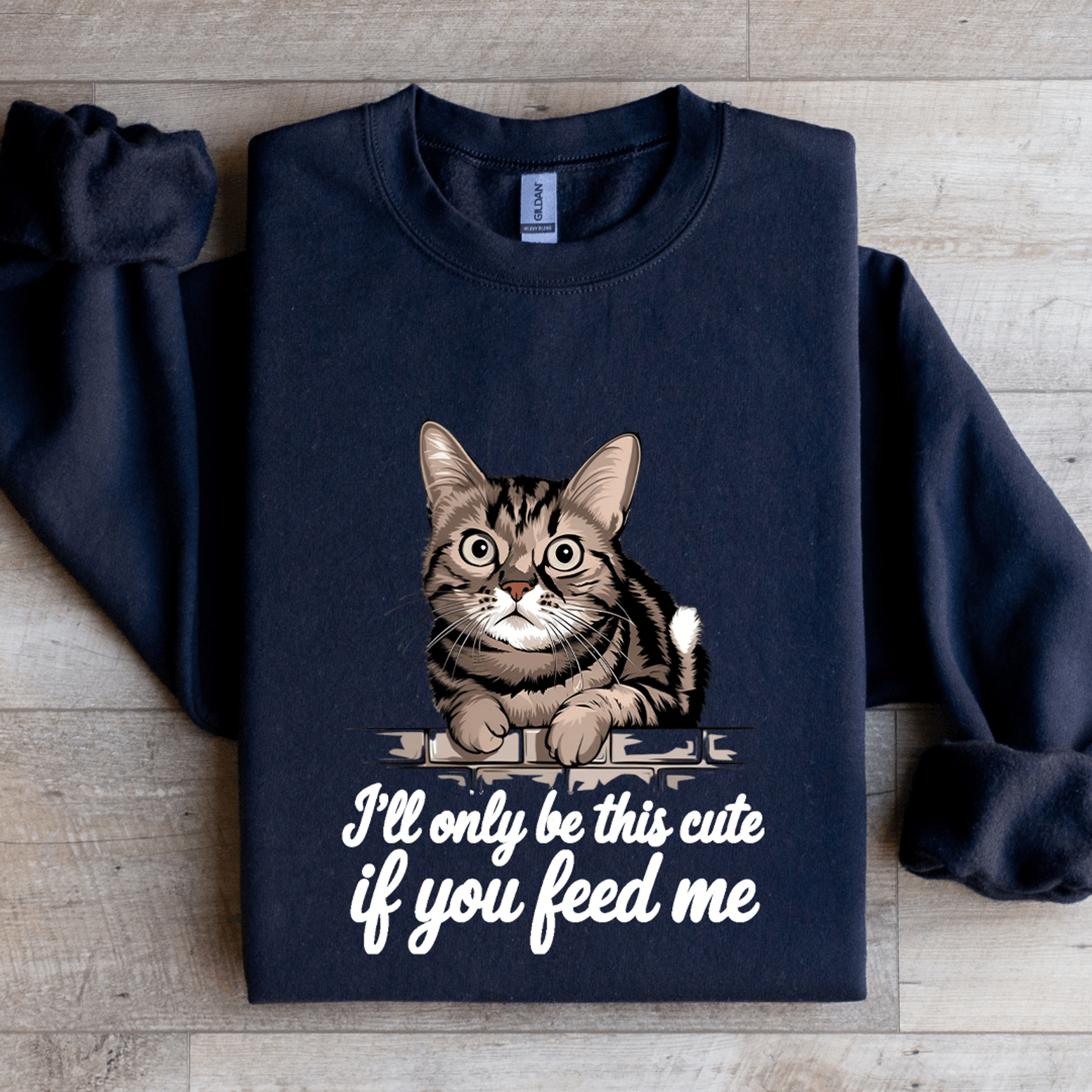 i'll only be this cute if you feed me sweatshirt