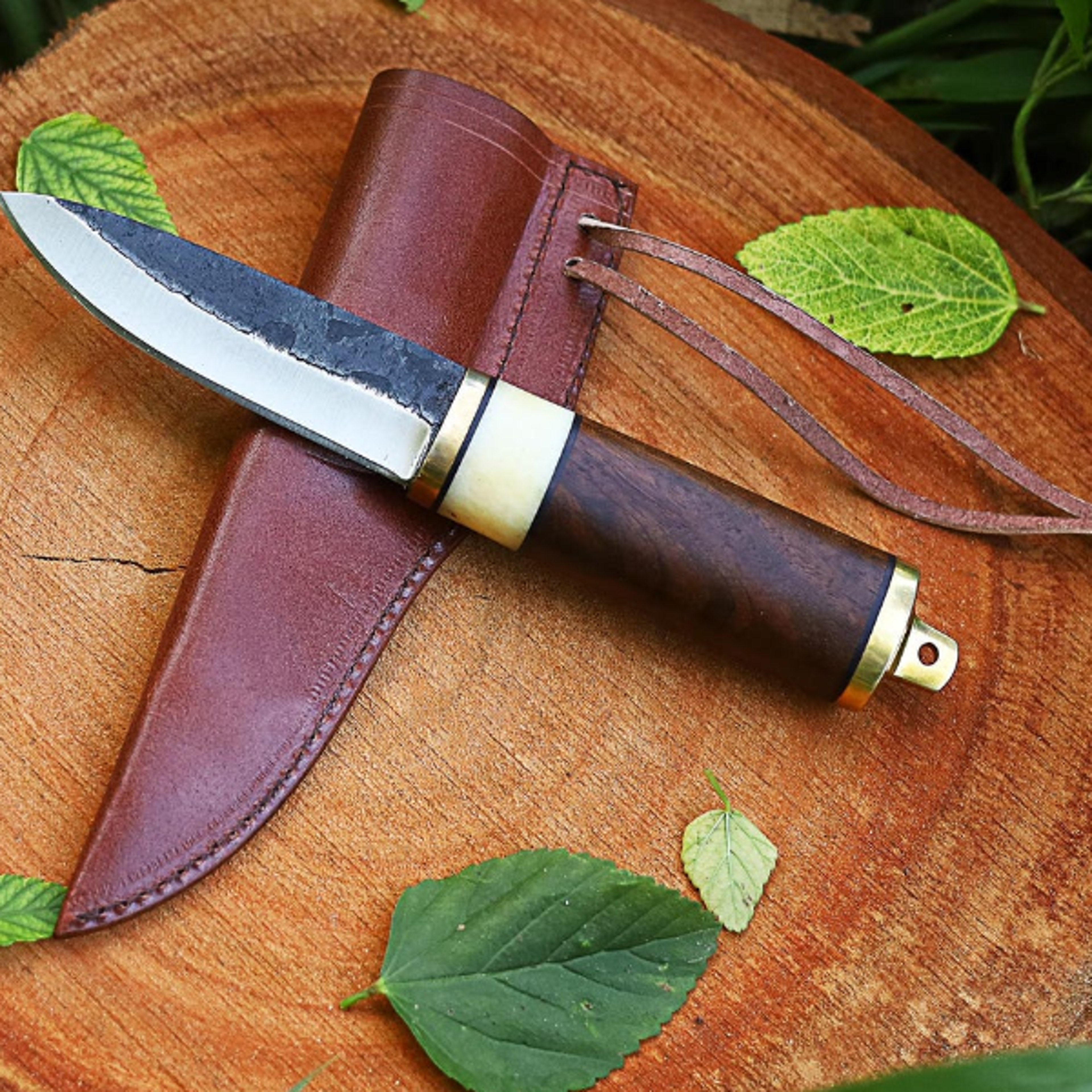 HighQuality Forged Steel Pocket Knife With Pakka Wood And Camel Bone Handle Brass Bolster And Handm