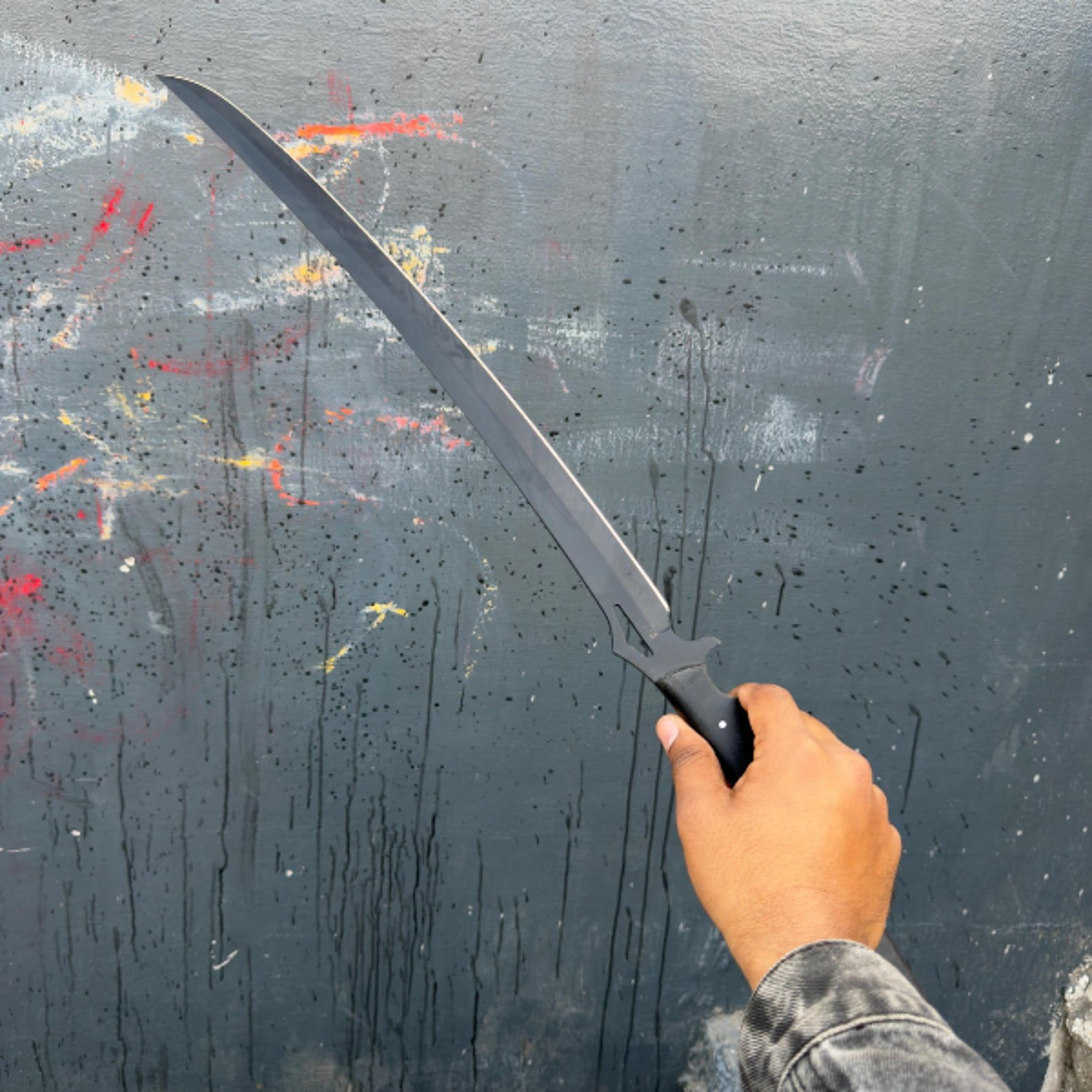 black katana sword – minimalist samurai inspired blade, cosplay prop, display item for collectors and cosplayers