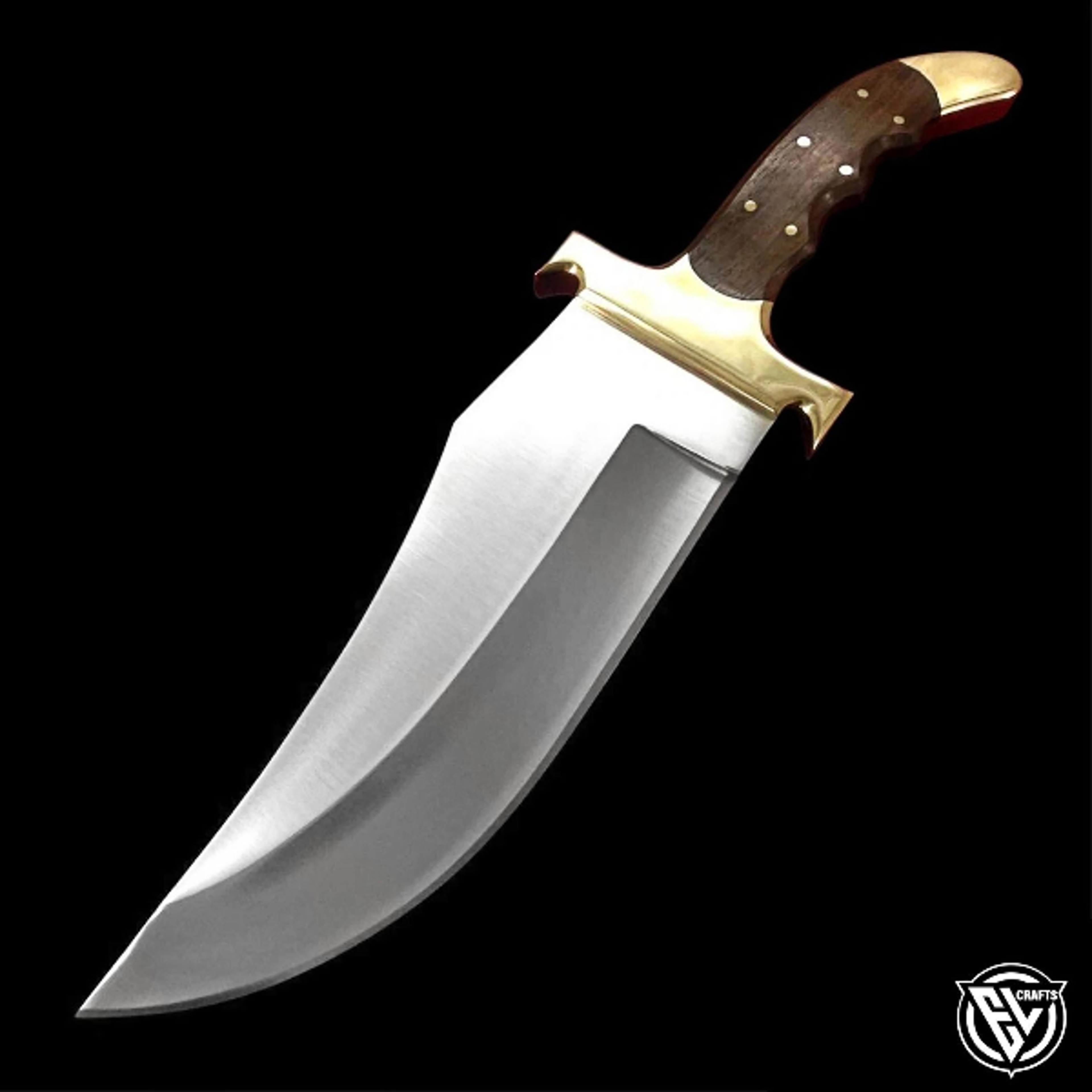 Handcrafted D2 Steel Bowie Knife With Rosewood Handle And Brass Bolsters  Perfect Collectible For O