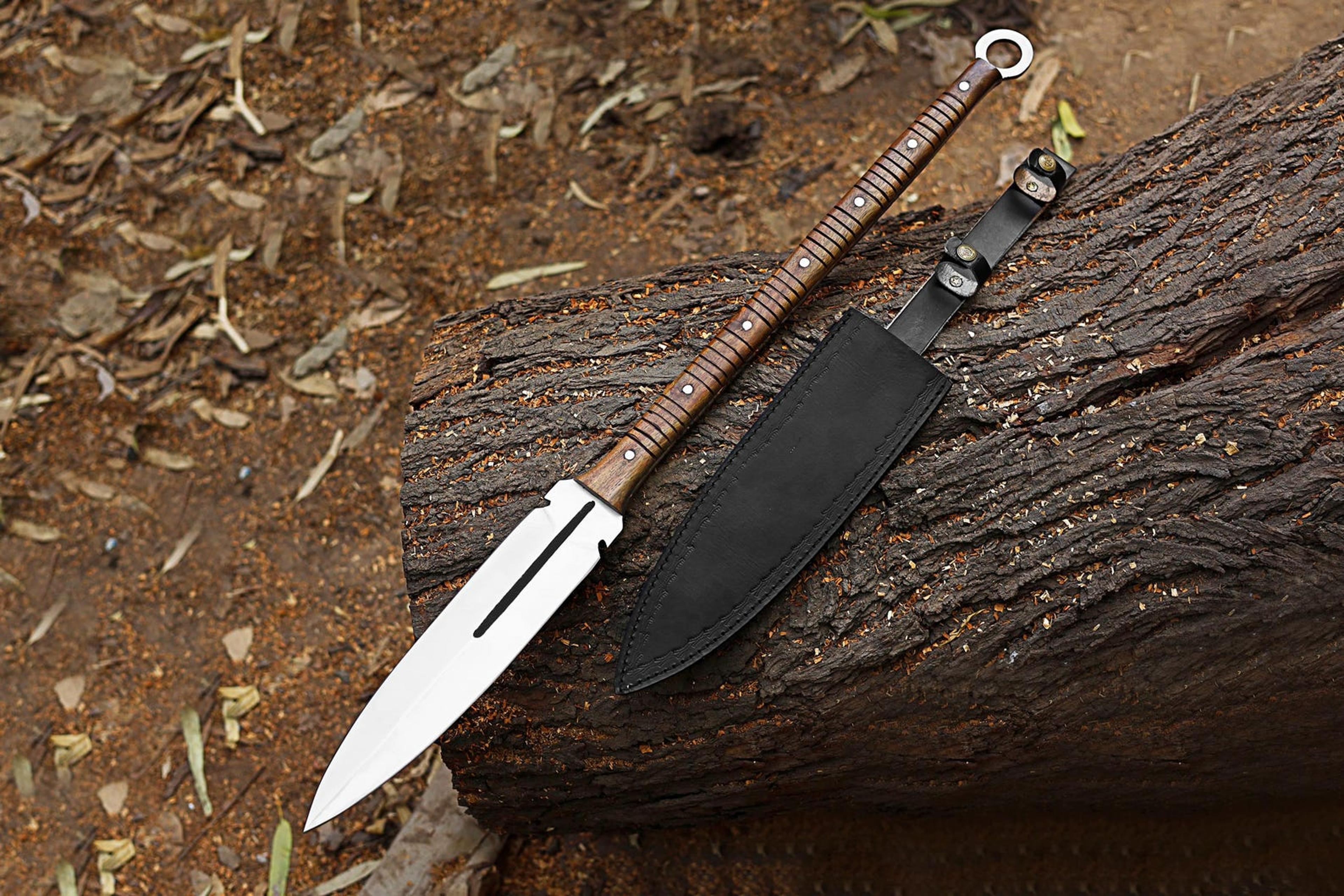 Hand Forged Collectible Spear With 12 Inch Tempered Blade And Rosewood Leather Wrapped Handle 9