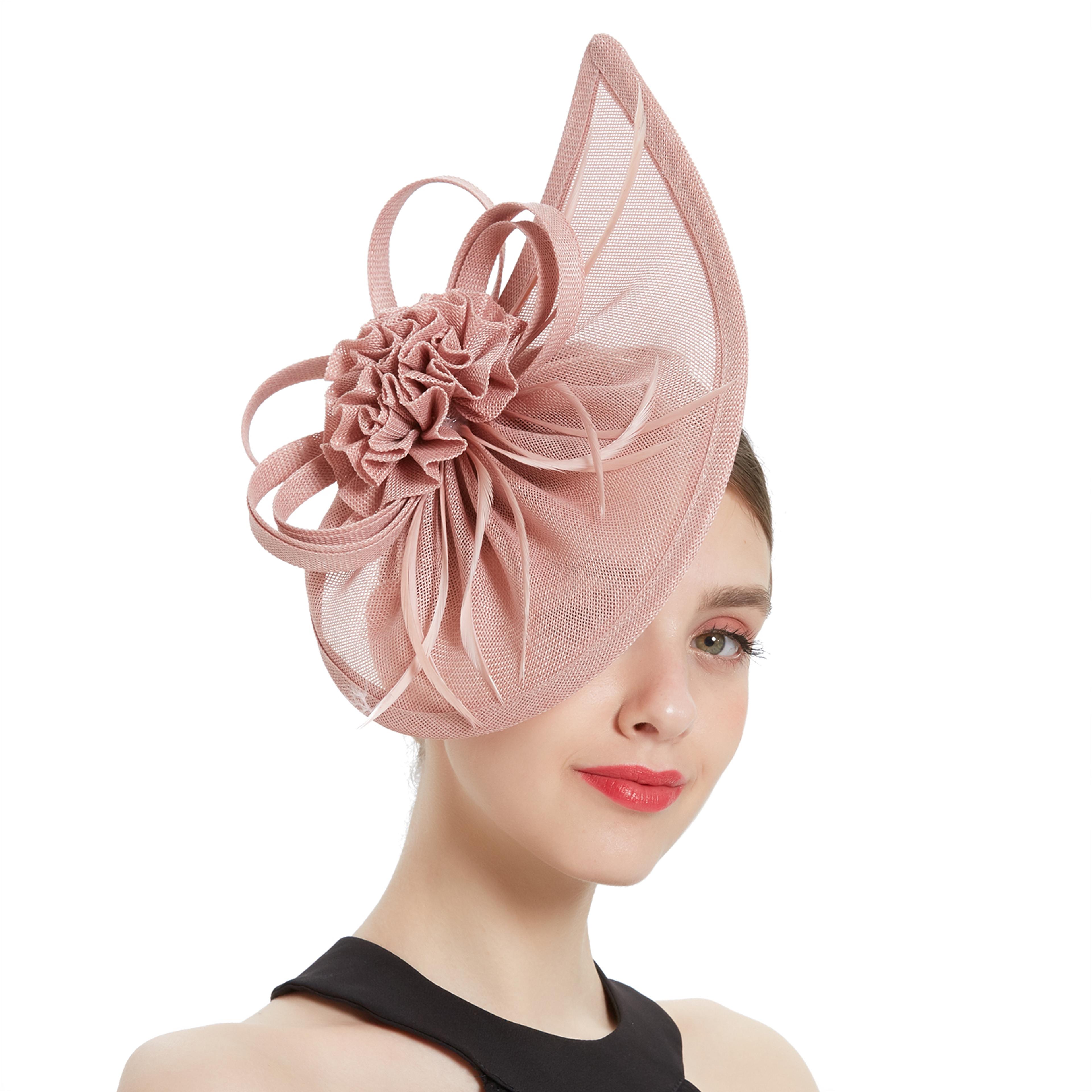 kentucky derby sinamay fascinator hat for women, tea party teardrop pillbox hat, elegant headband for cocktail, wedding