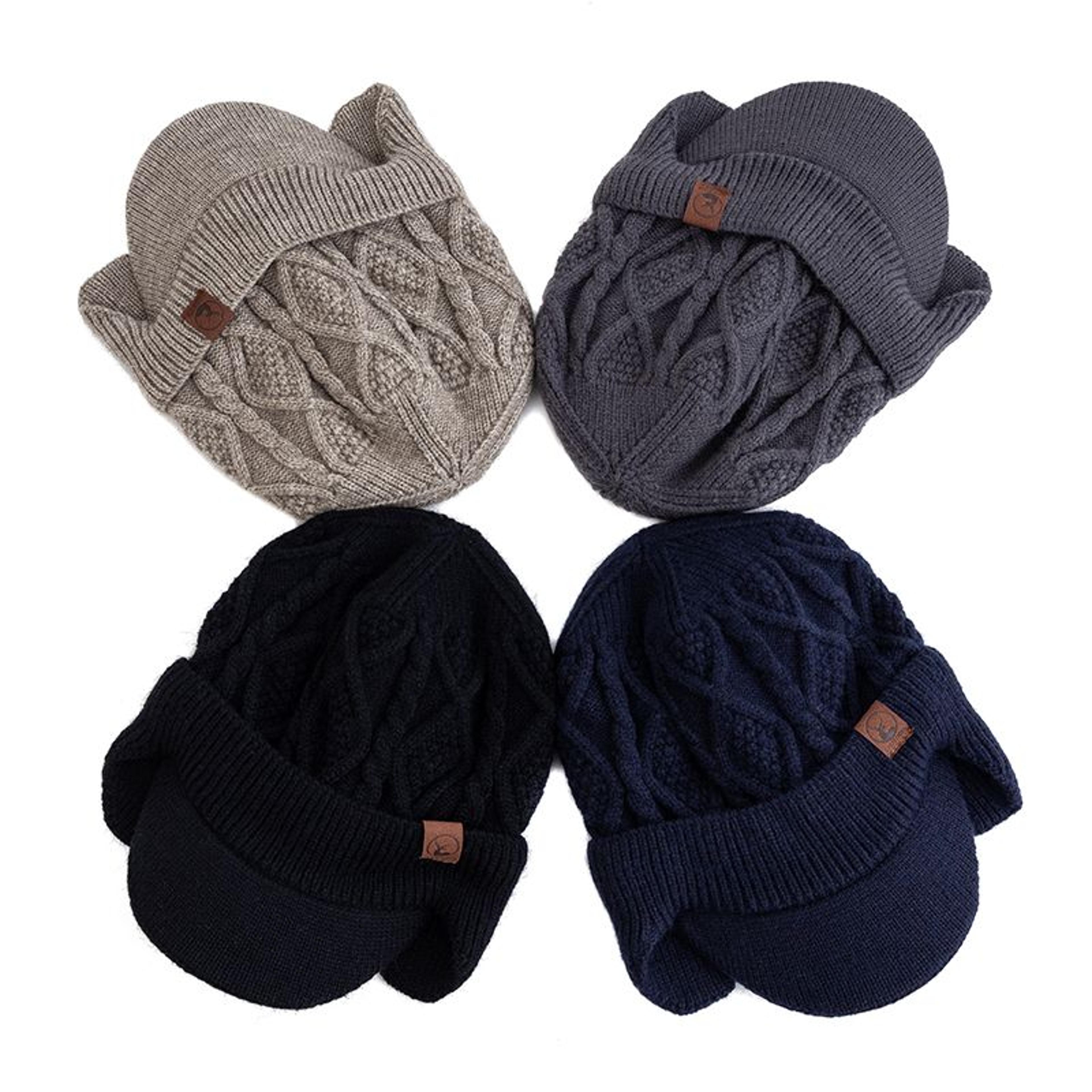 Winter Earflap Beanie For Cold Wind Protection Thick Knit Hat With Plush Lining 7