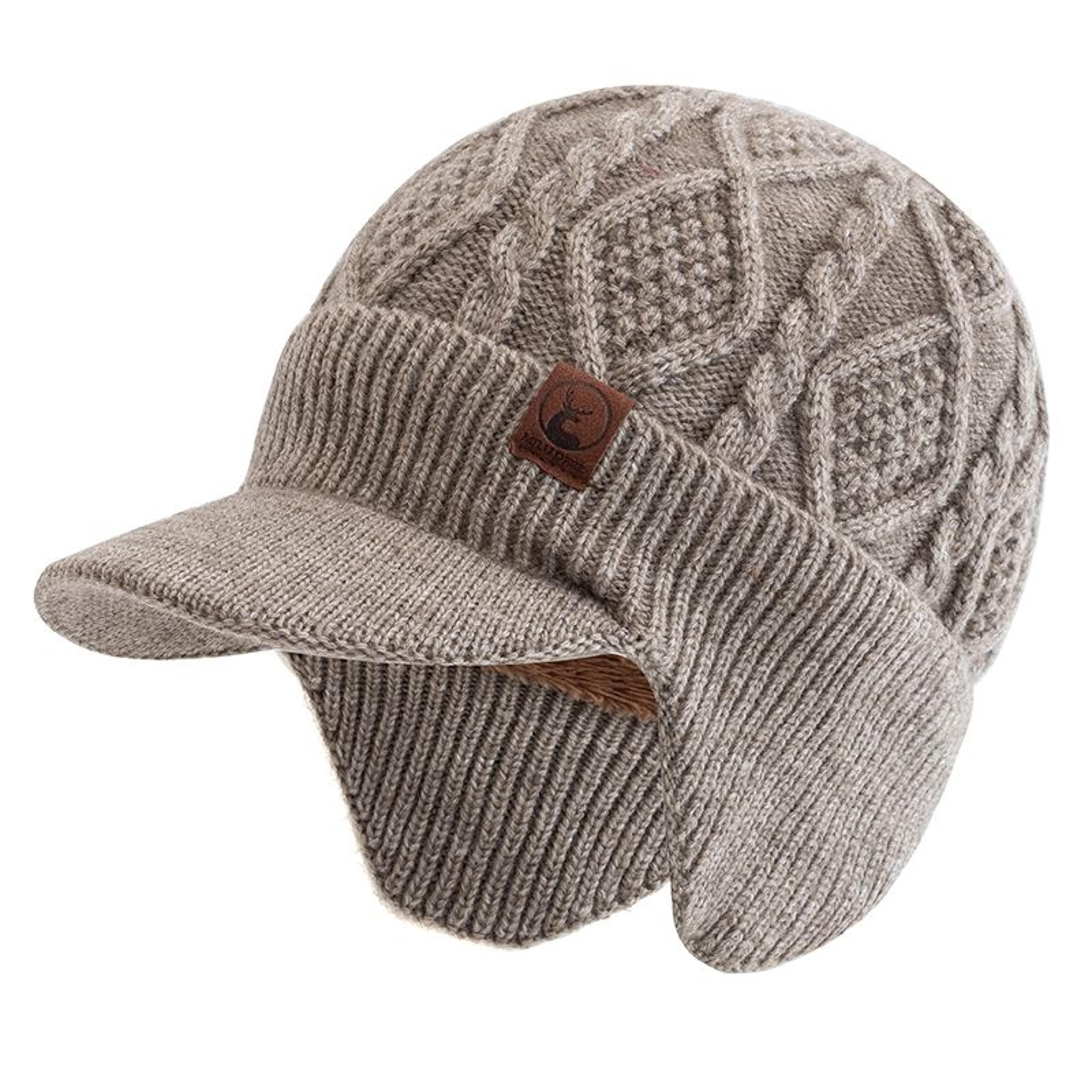 Winter Earflap Beanie For Cold Wind Protection Thick Knit Hat With Plush Lining 11