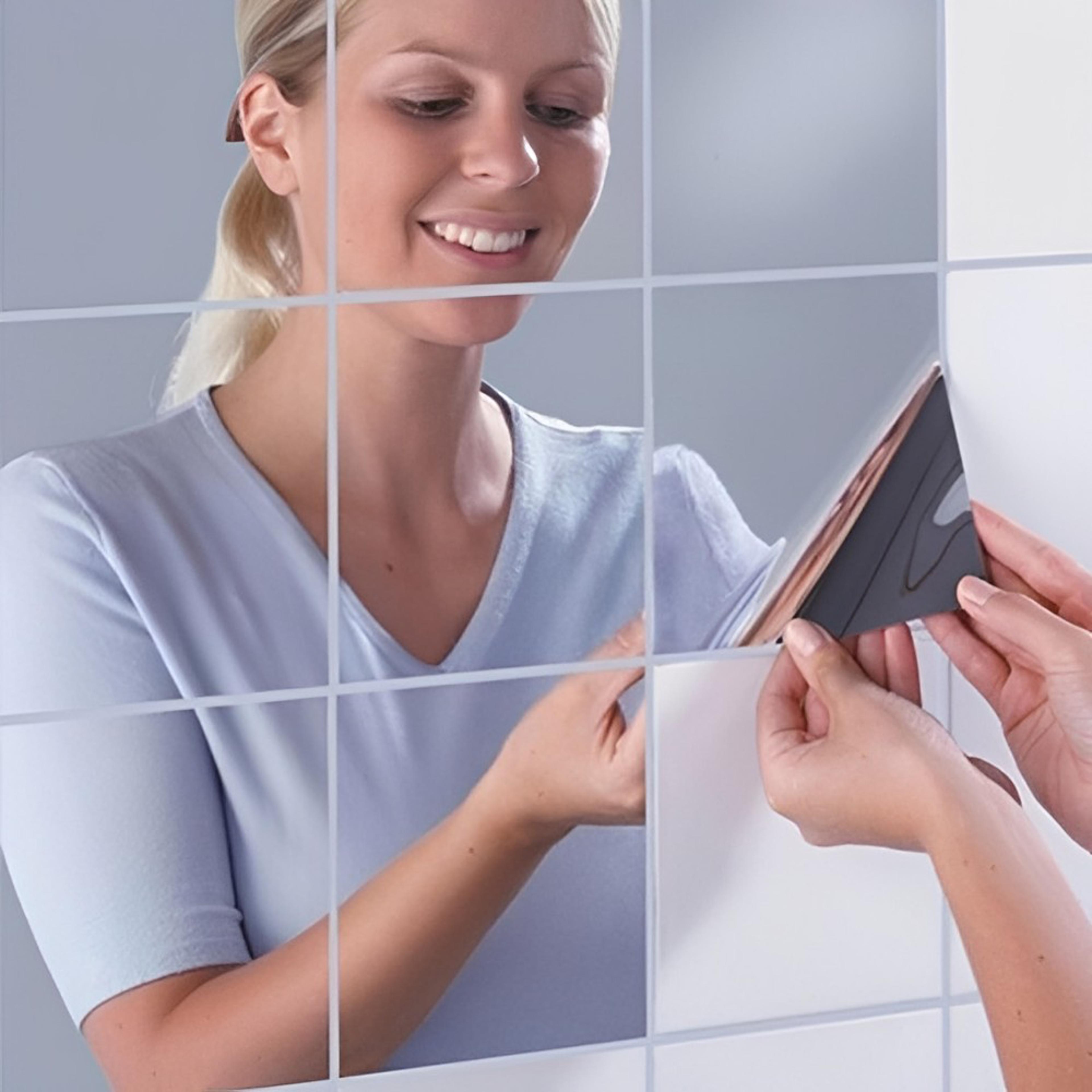 3d square mirror wall stickers