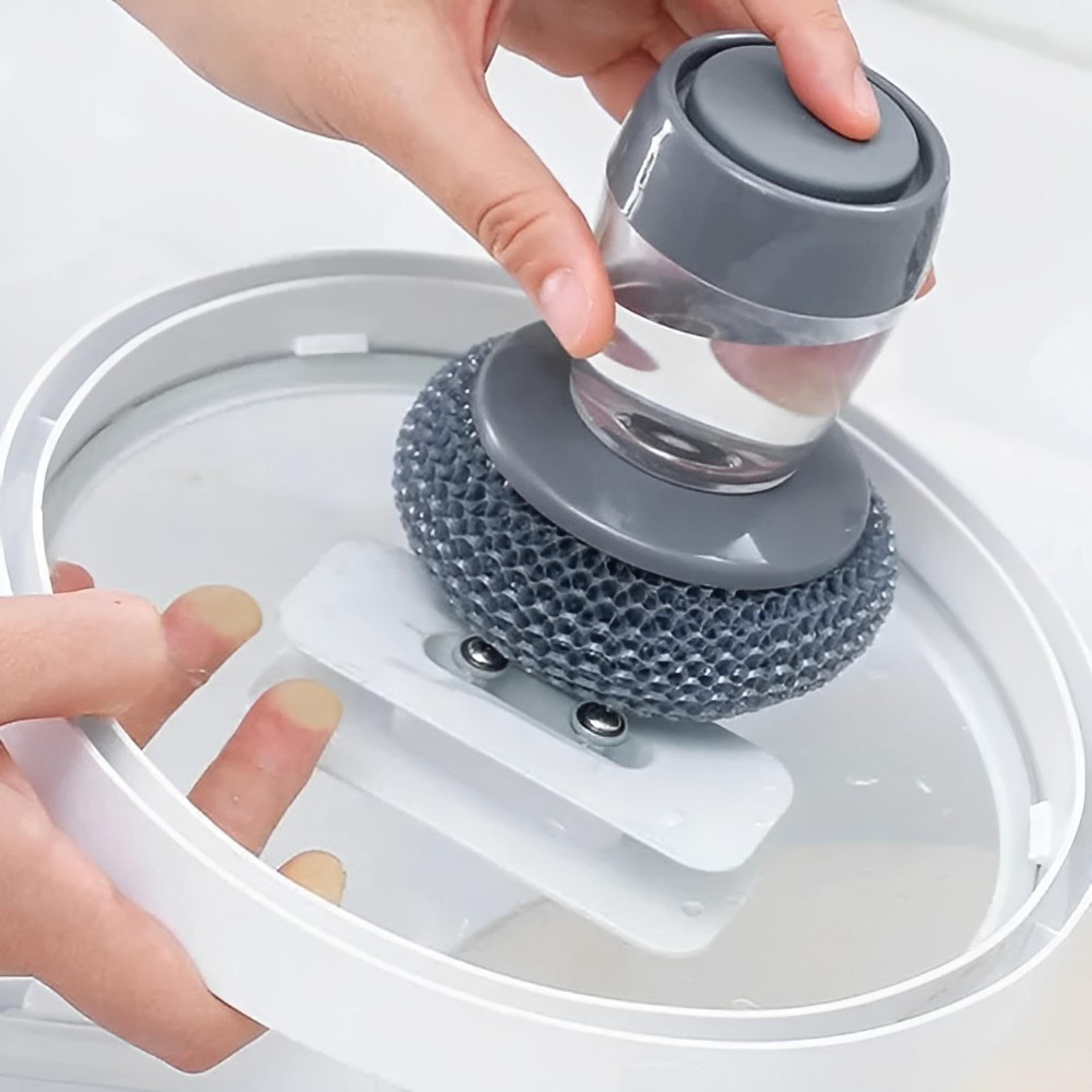 kitchen soap dispensing palm brush