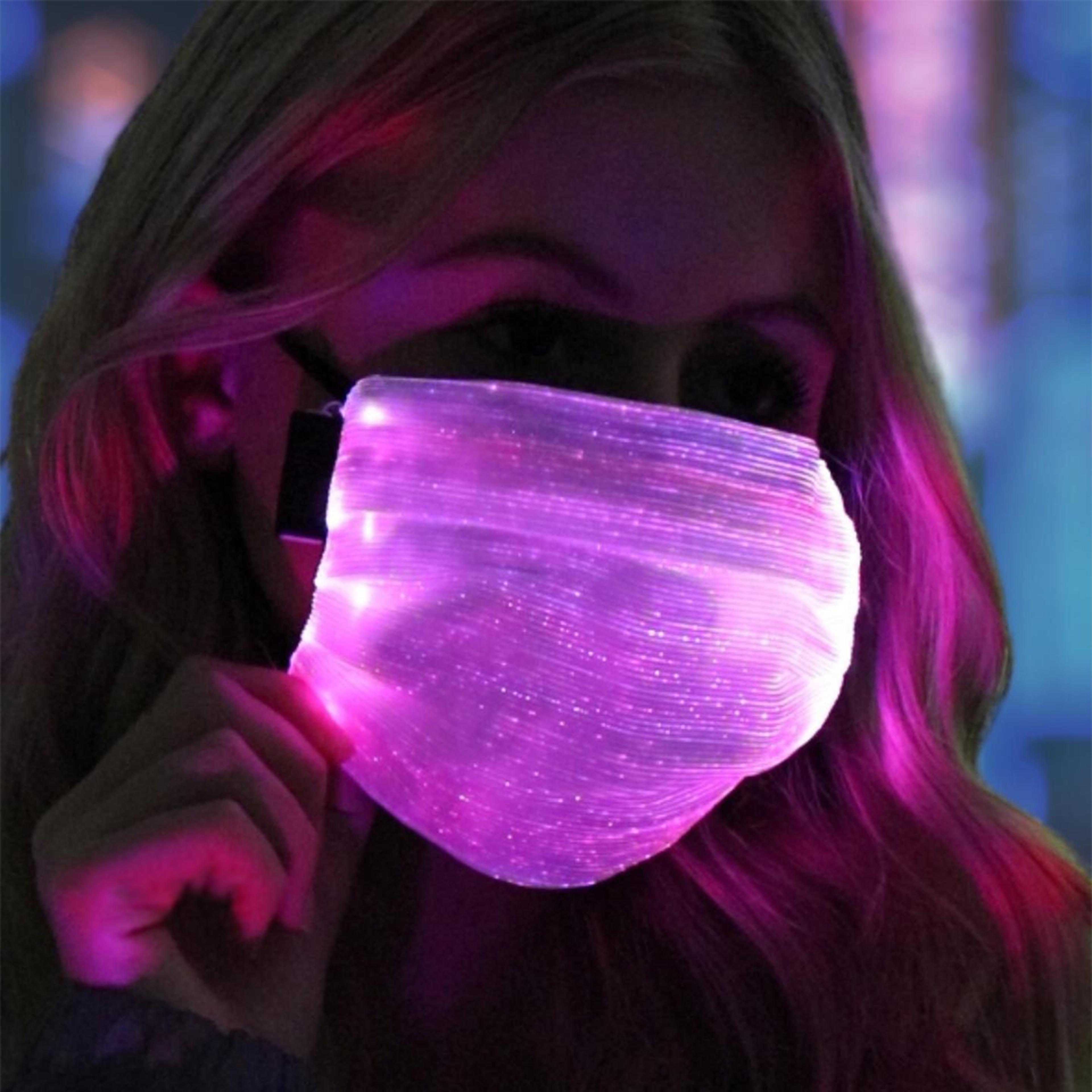 led color changing face mask – rechargeable glow mask, perfect party & unique gift idea
