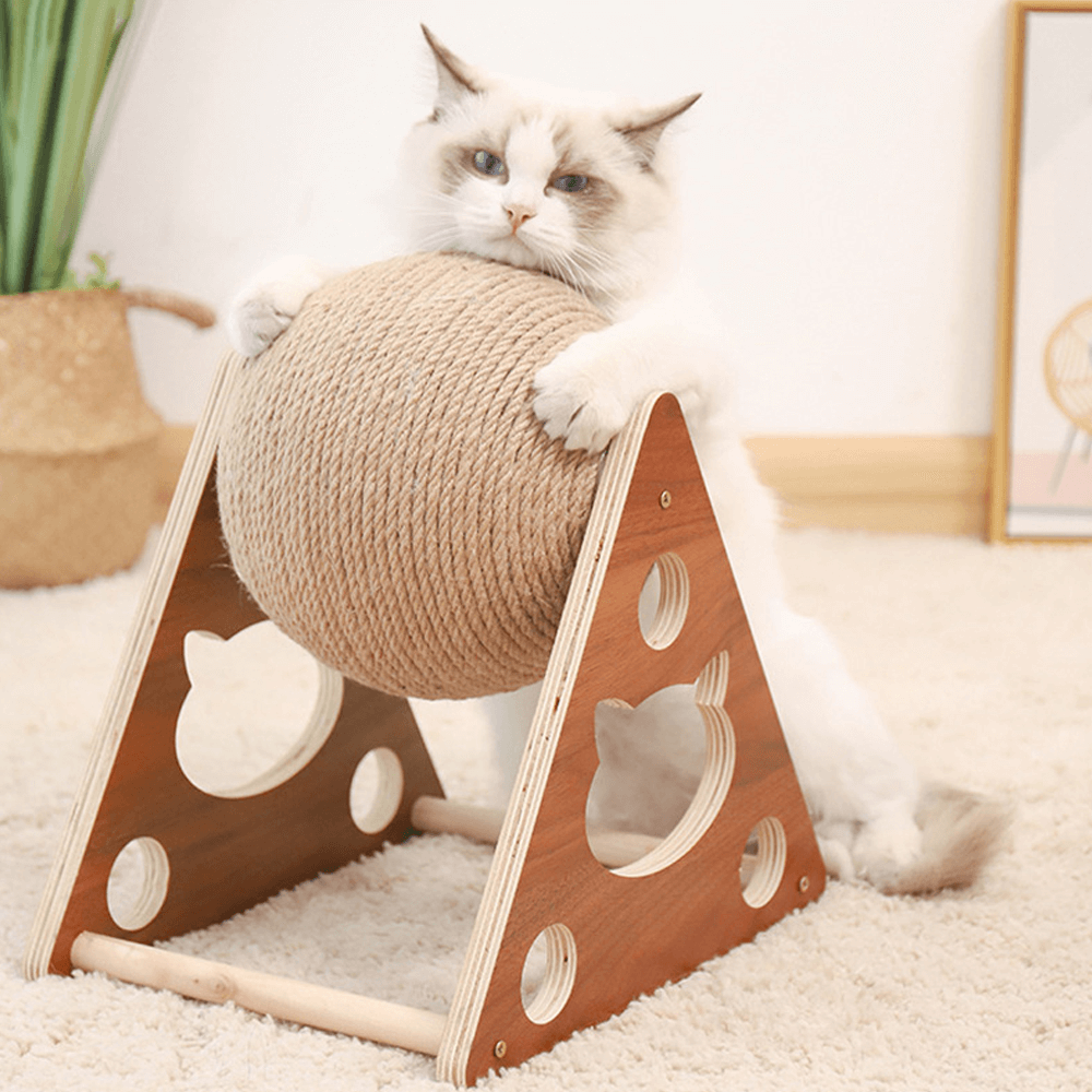 pets curations anti-depression cat scratching ball exercise toy