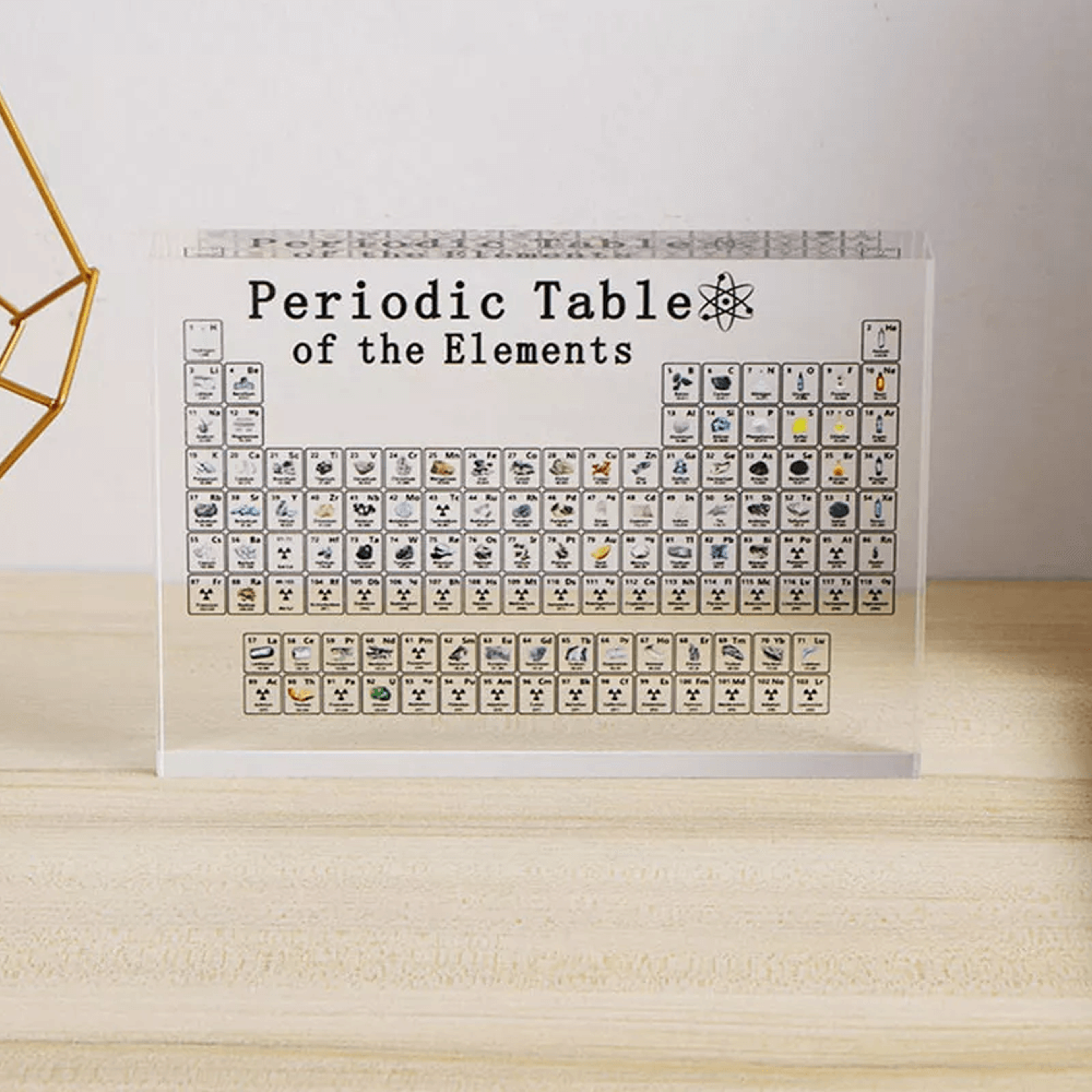 Crystal periodic table for office decor
