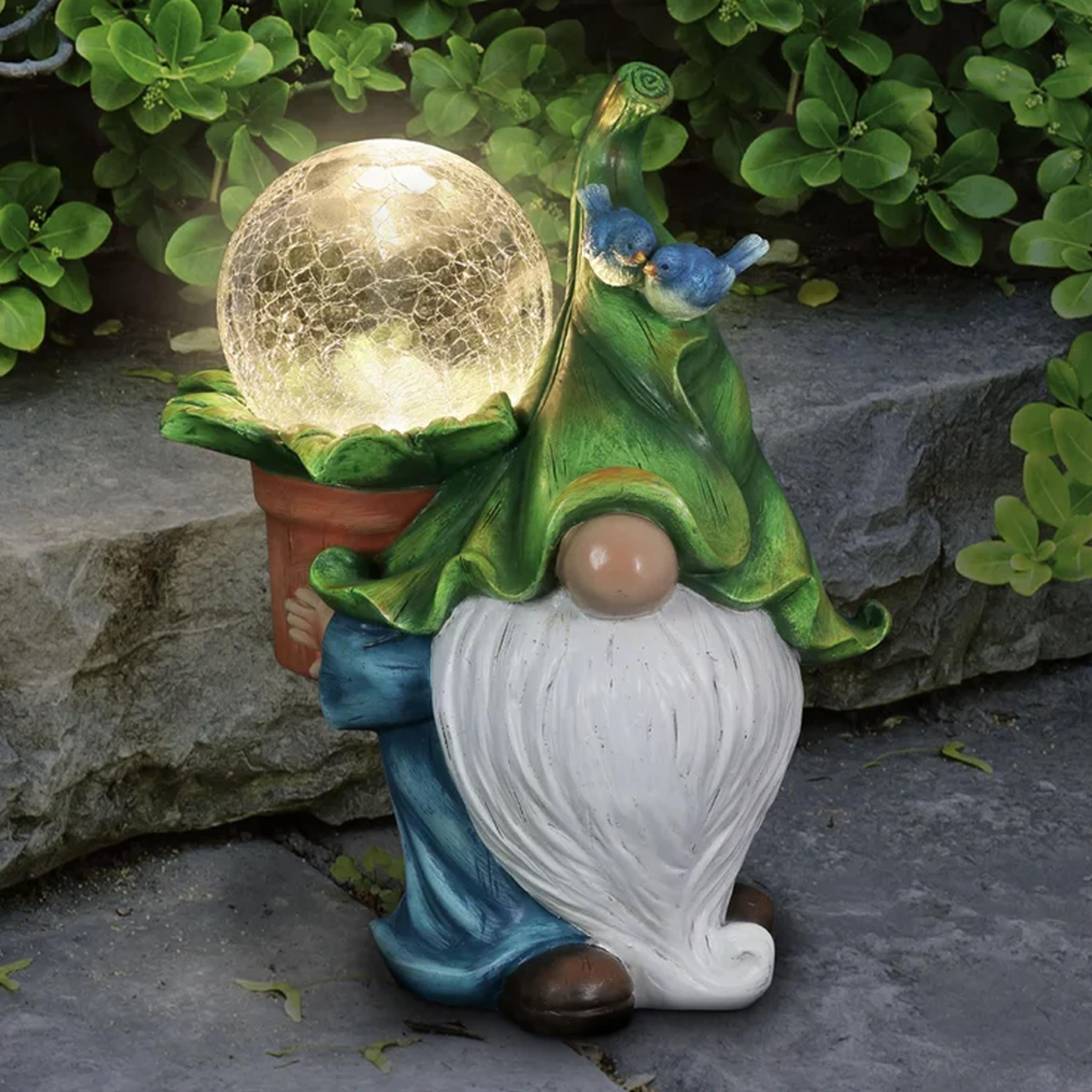adorable garden gnome solar lights
