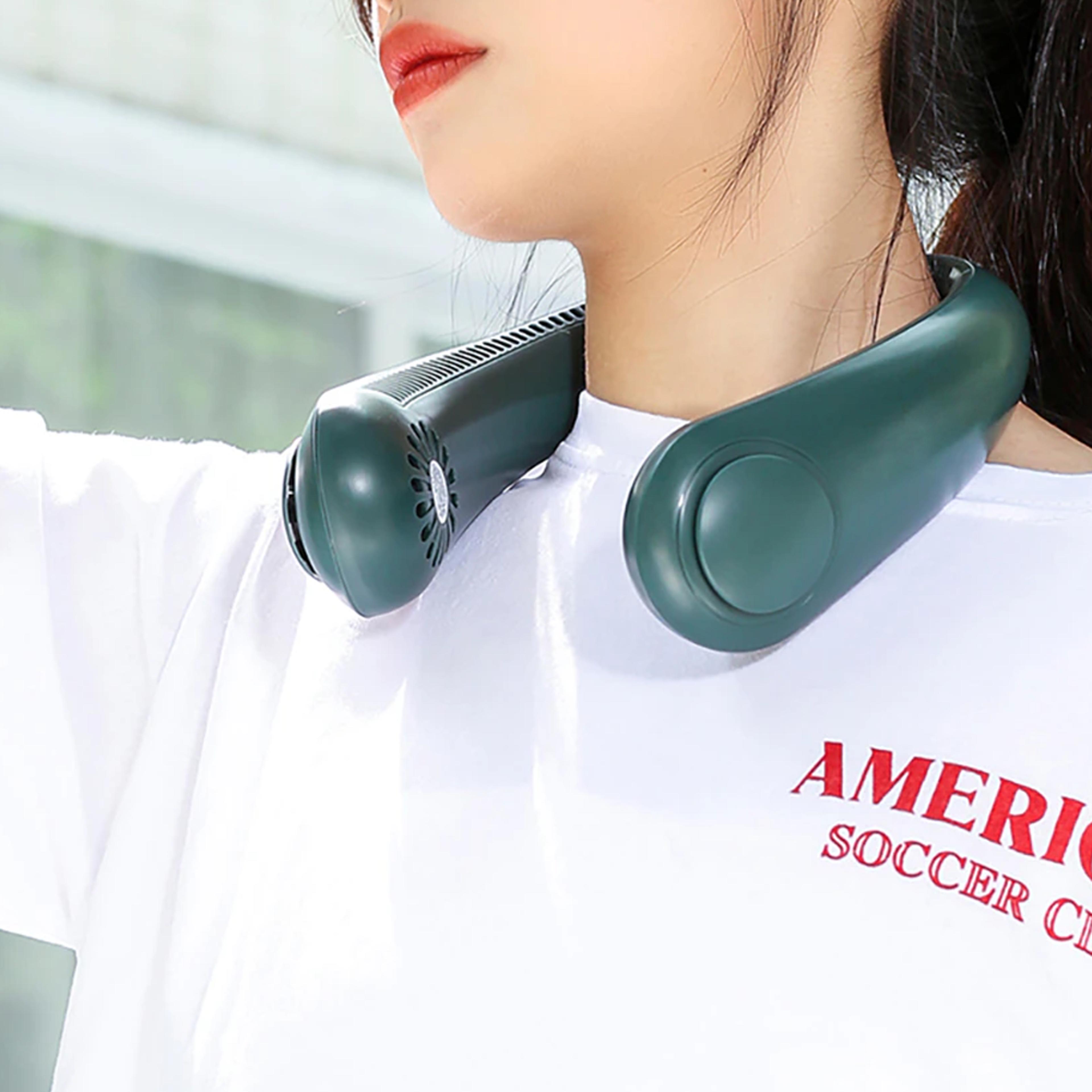 portable neck fan, hands free bladeless fan, wearable personal fan, gift for women men