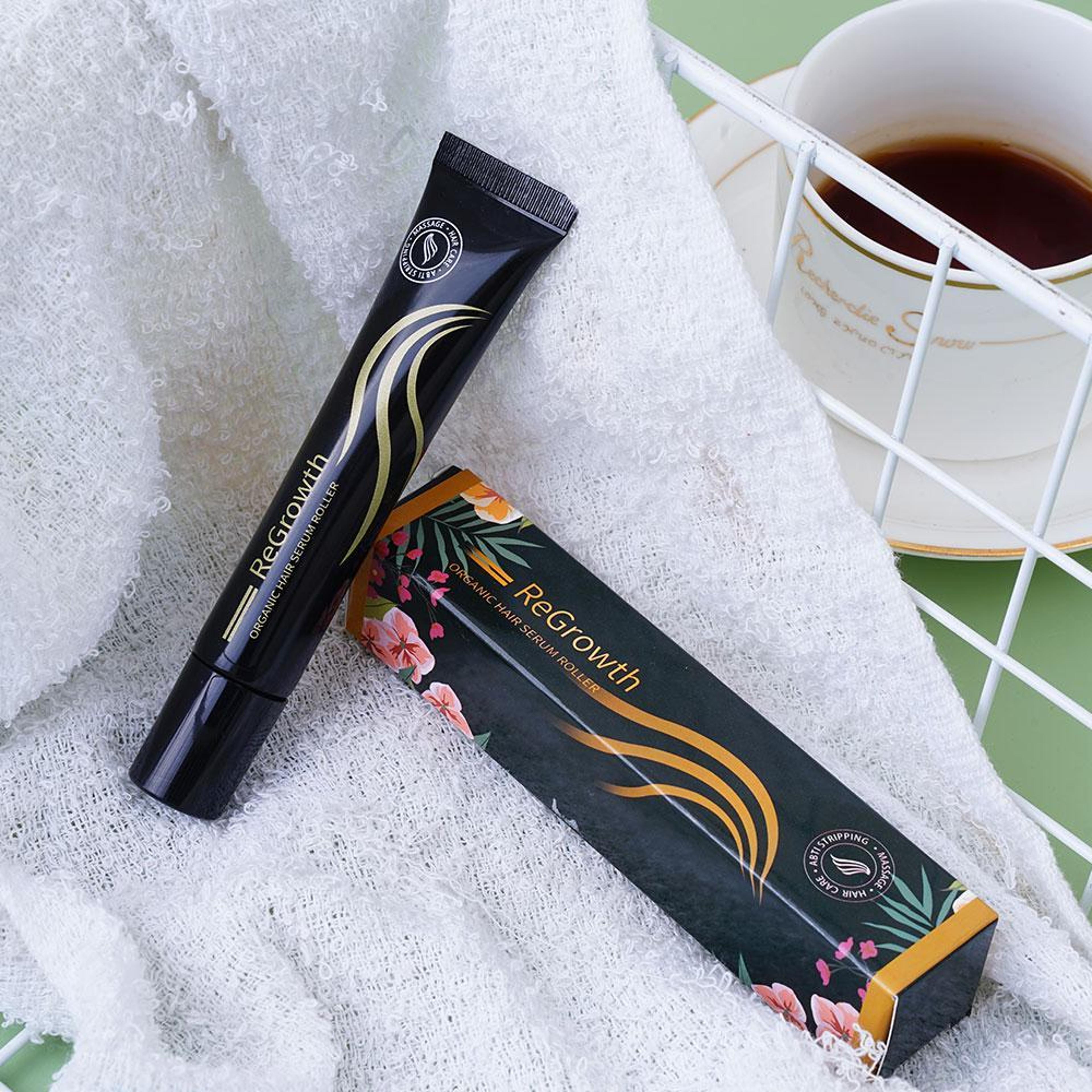 regrowth organic hair serum roller