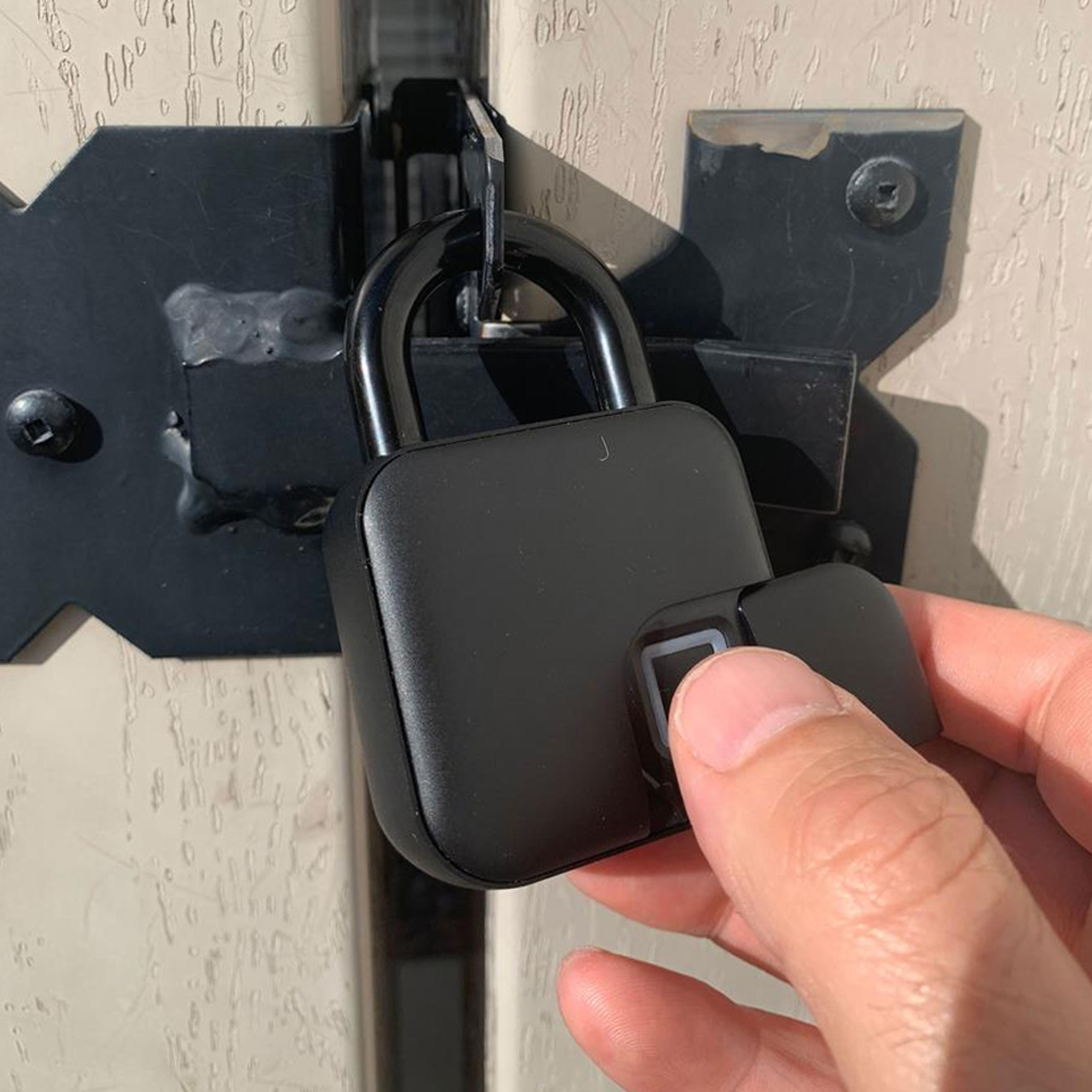smart fingerprint lock waterproof keyless padlock for luggage & outdoor security