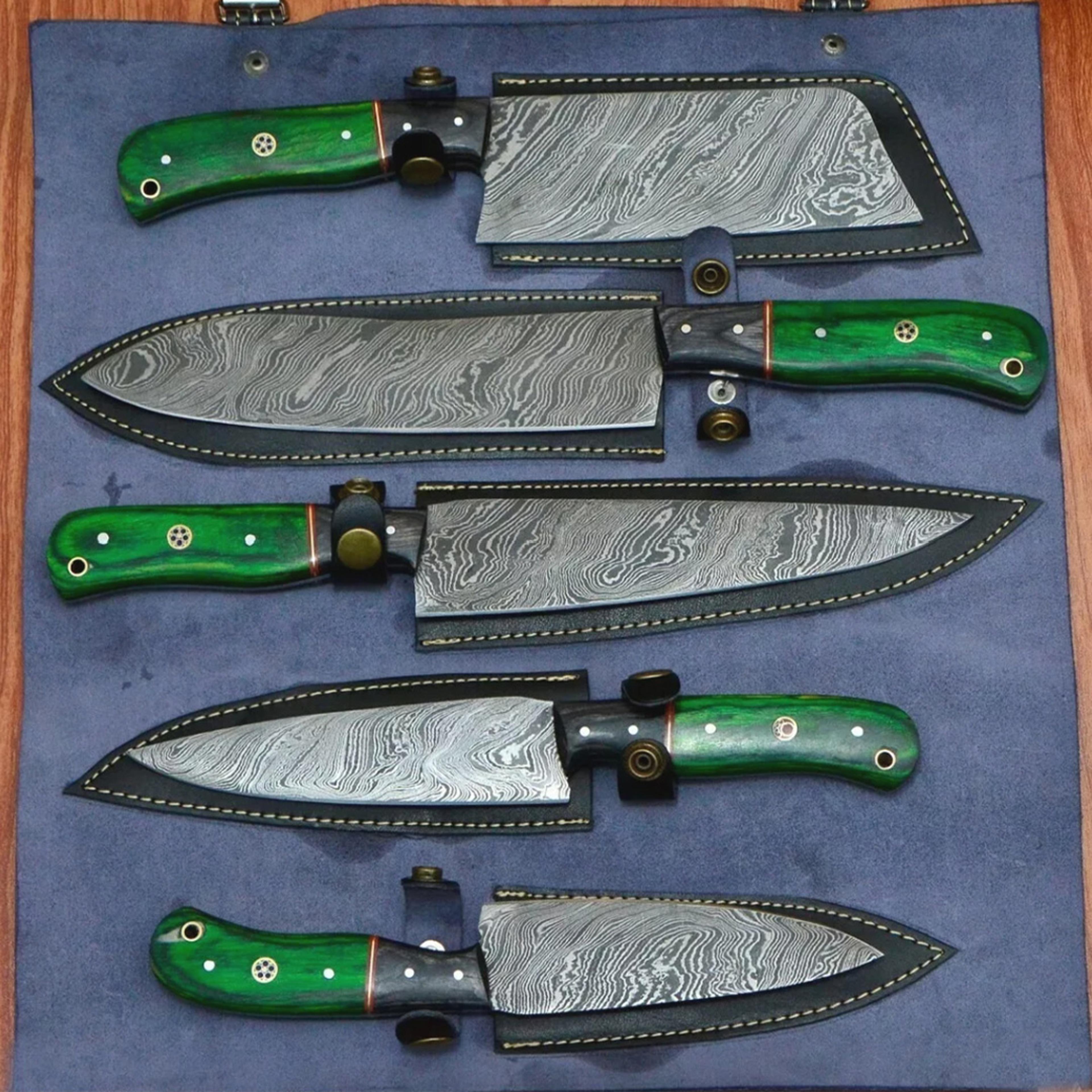 Hand Forged Damascus Steel Chef Knife Sets in usajpg