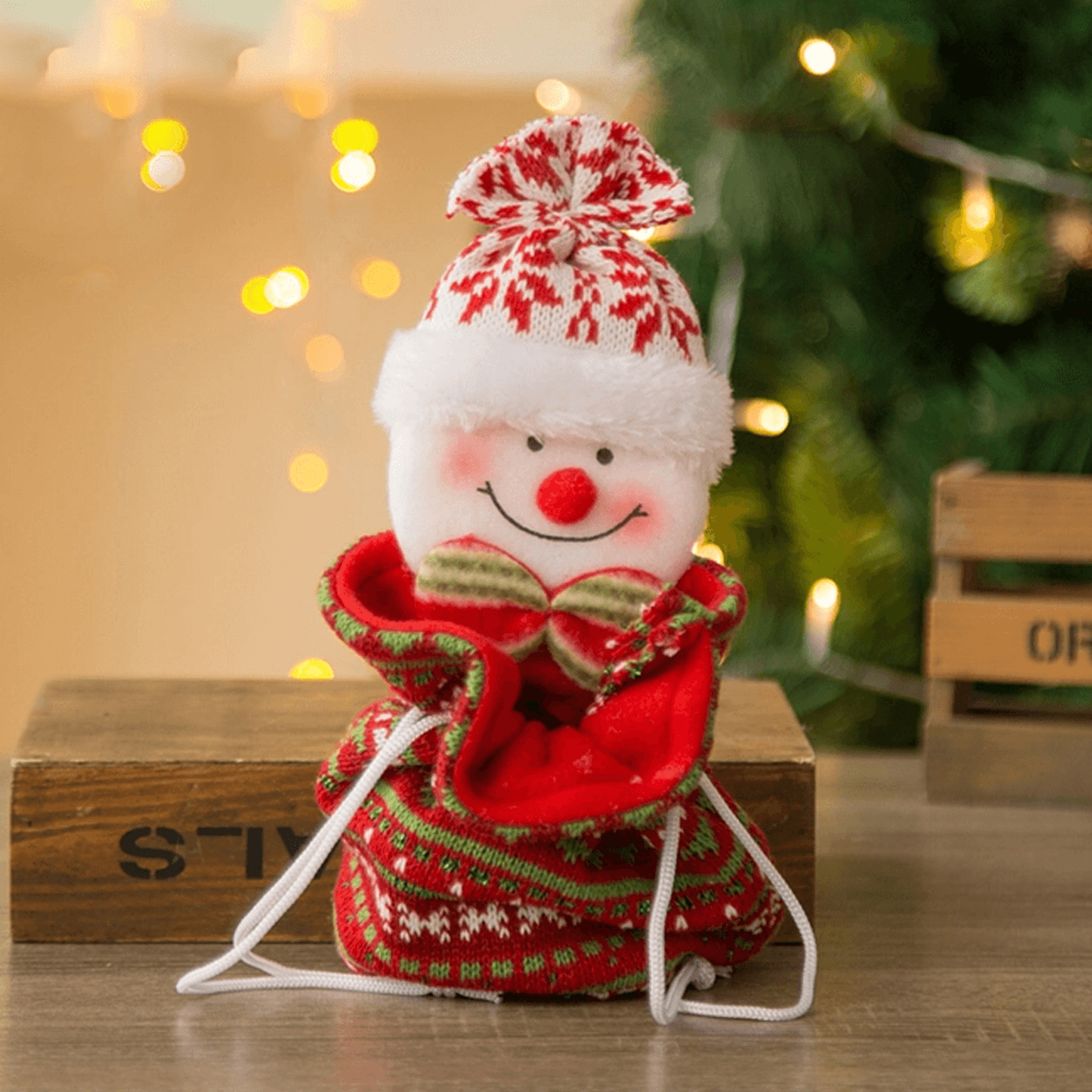 knitted doll gift bags