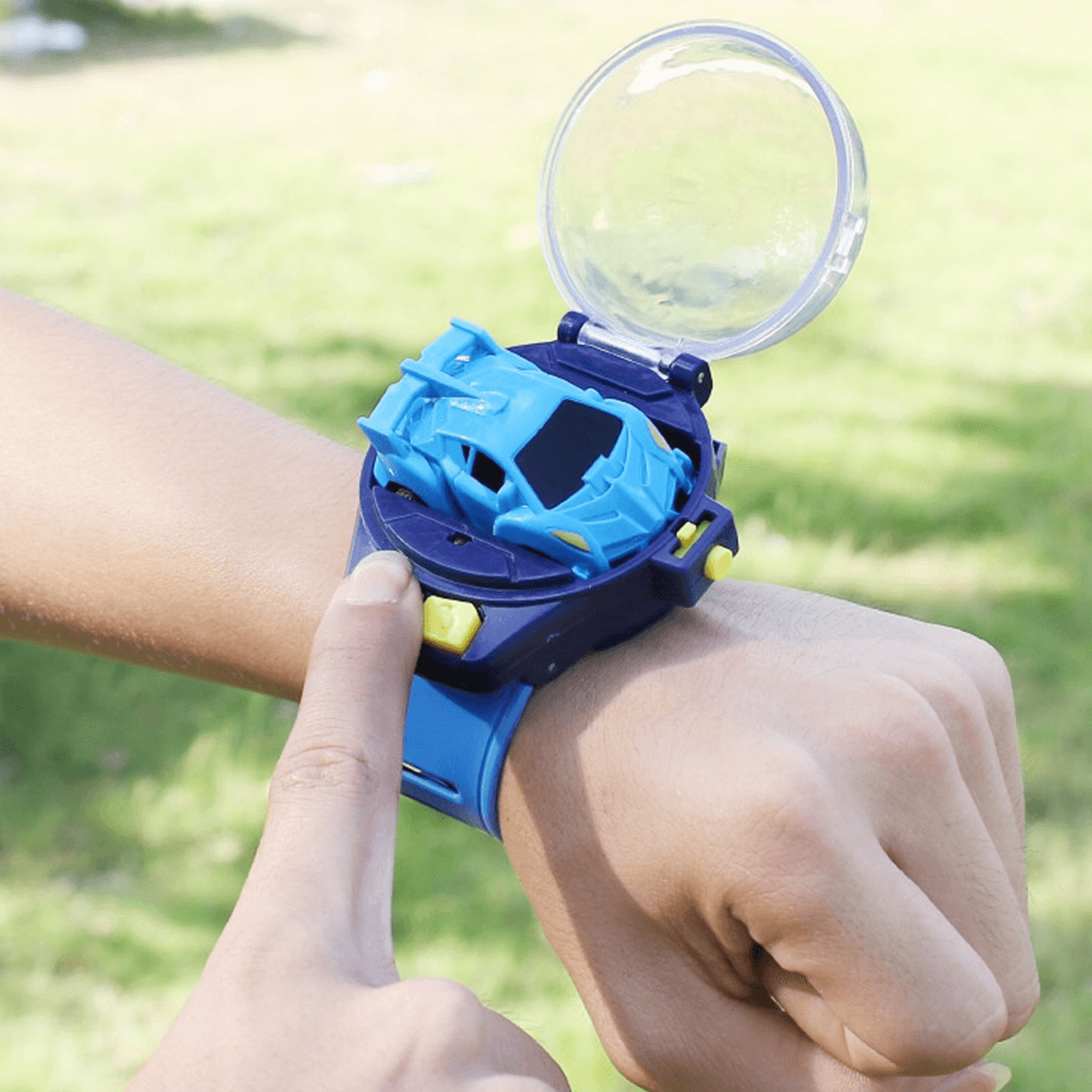 Children Watch Remote Control Toy Car Blue