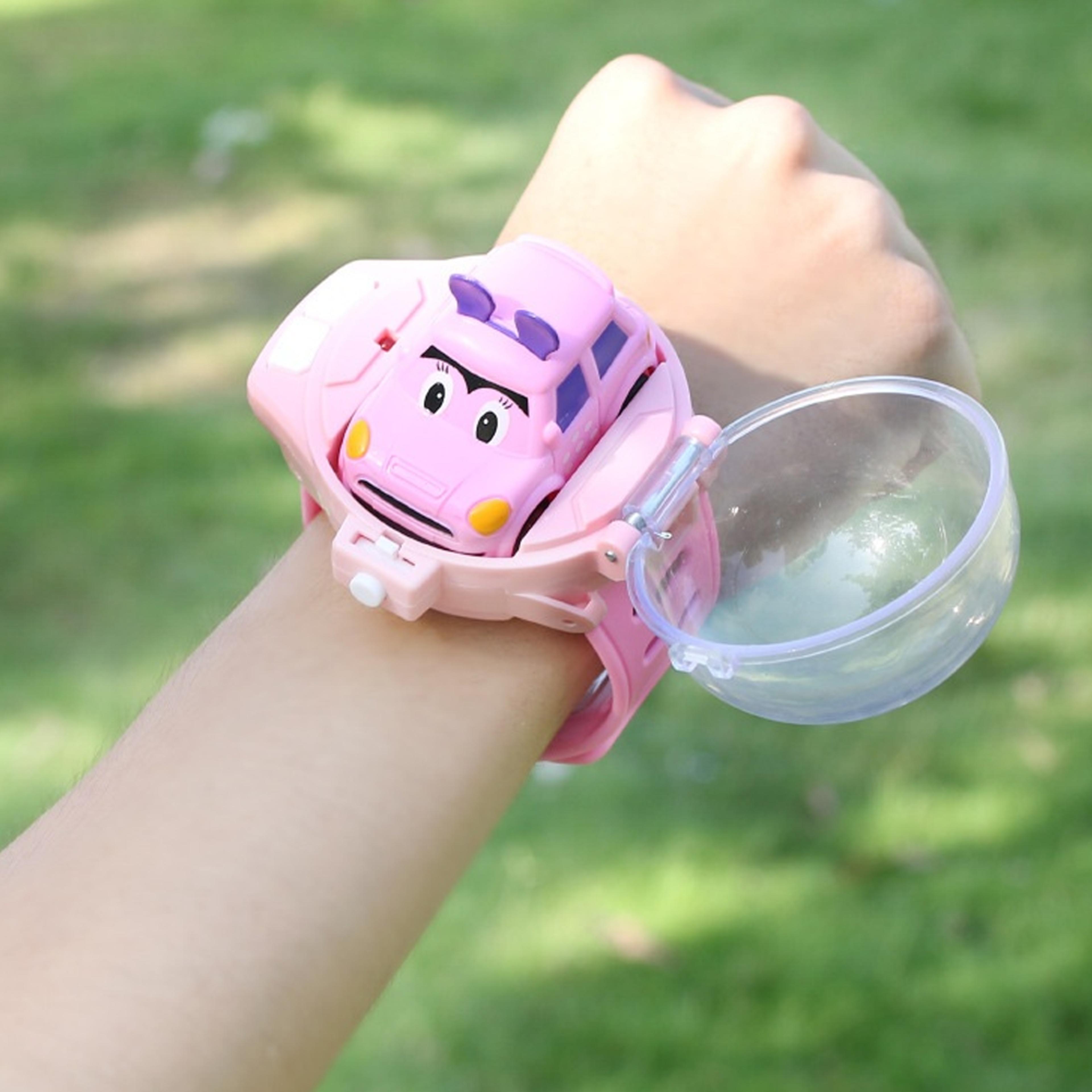 Children Watch Remote Control Toy Car Pink
