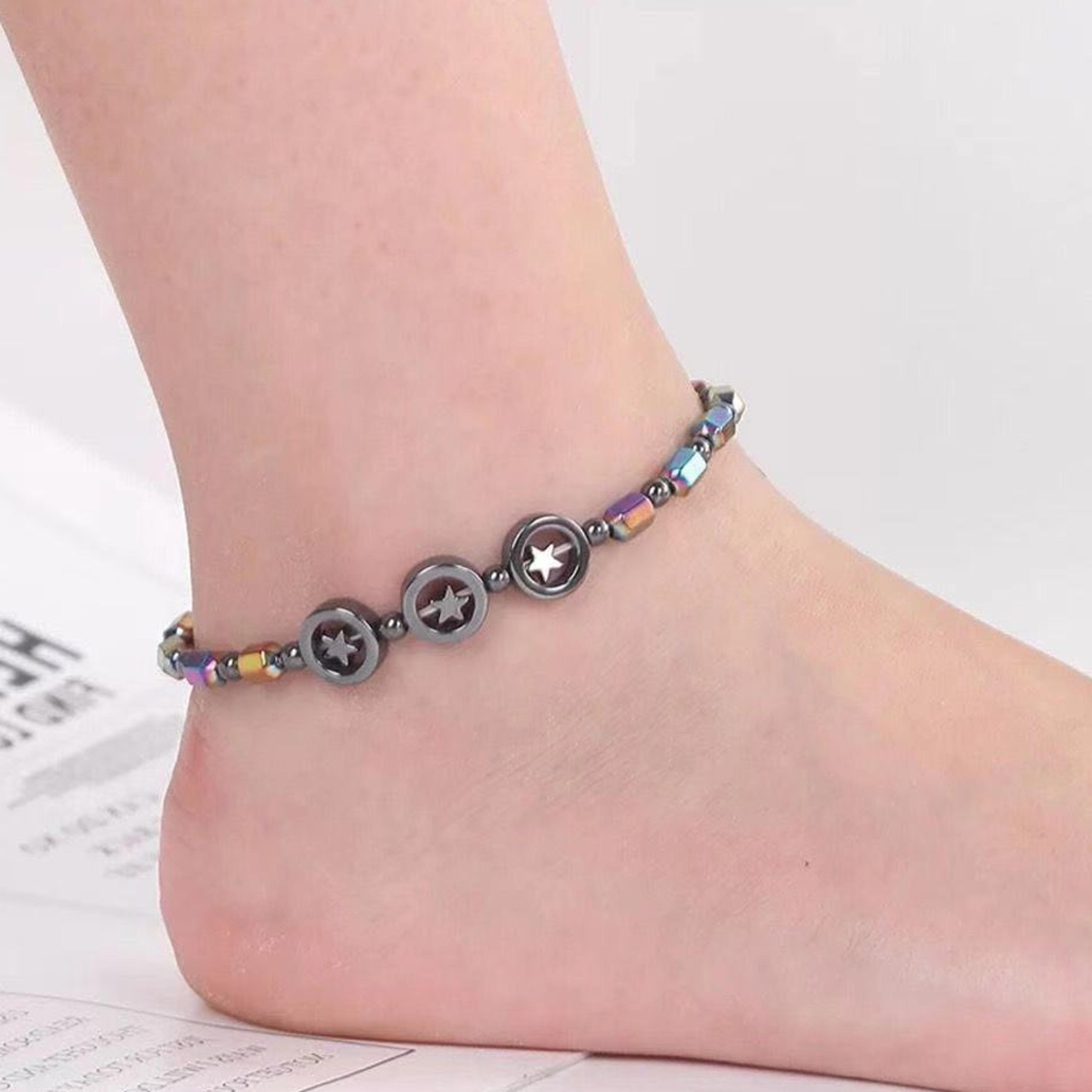 magnetic therapy obsidian anklet