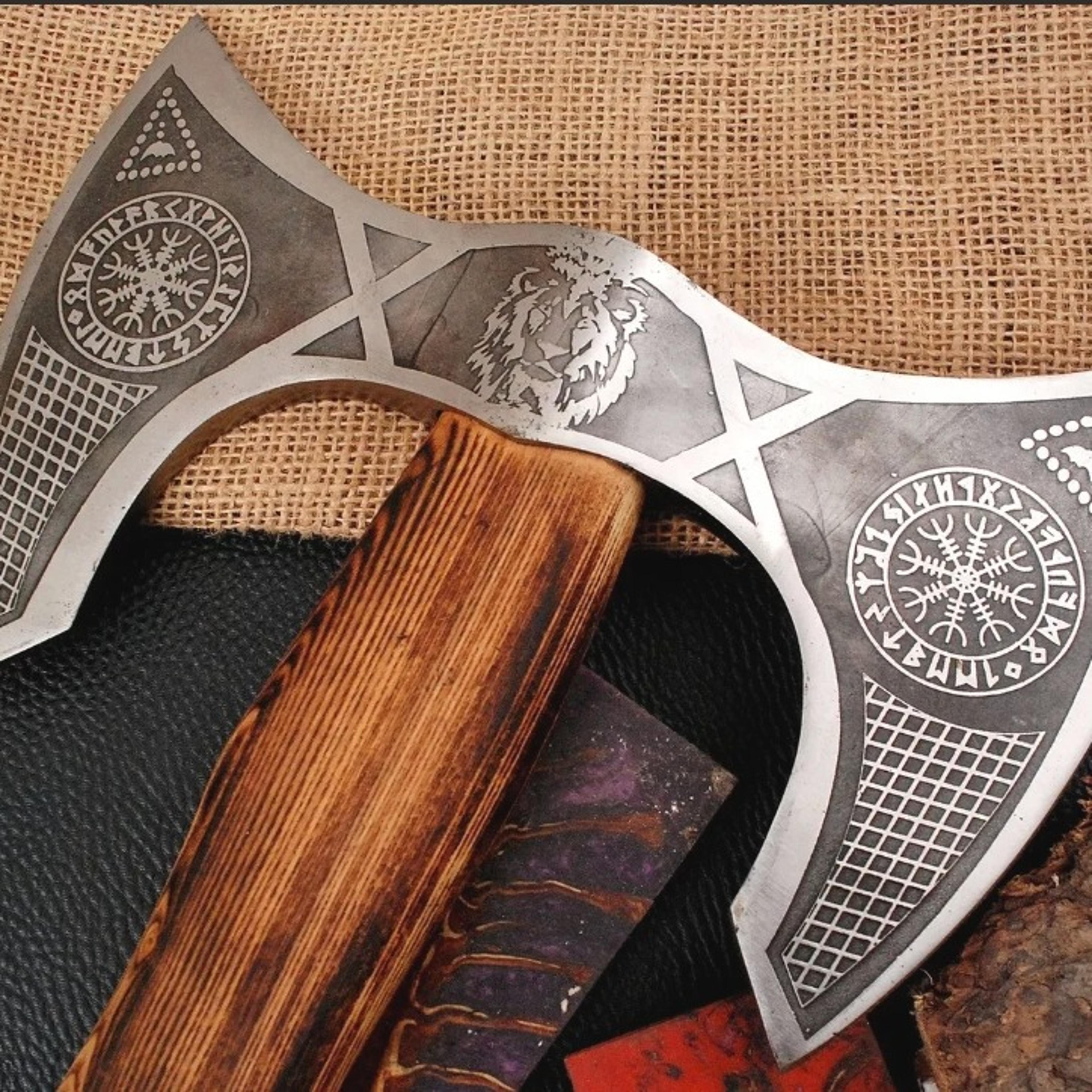 handmade steel tomahawk axe throwing viking hunting axe