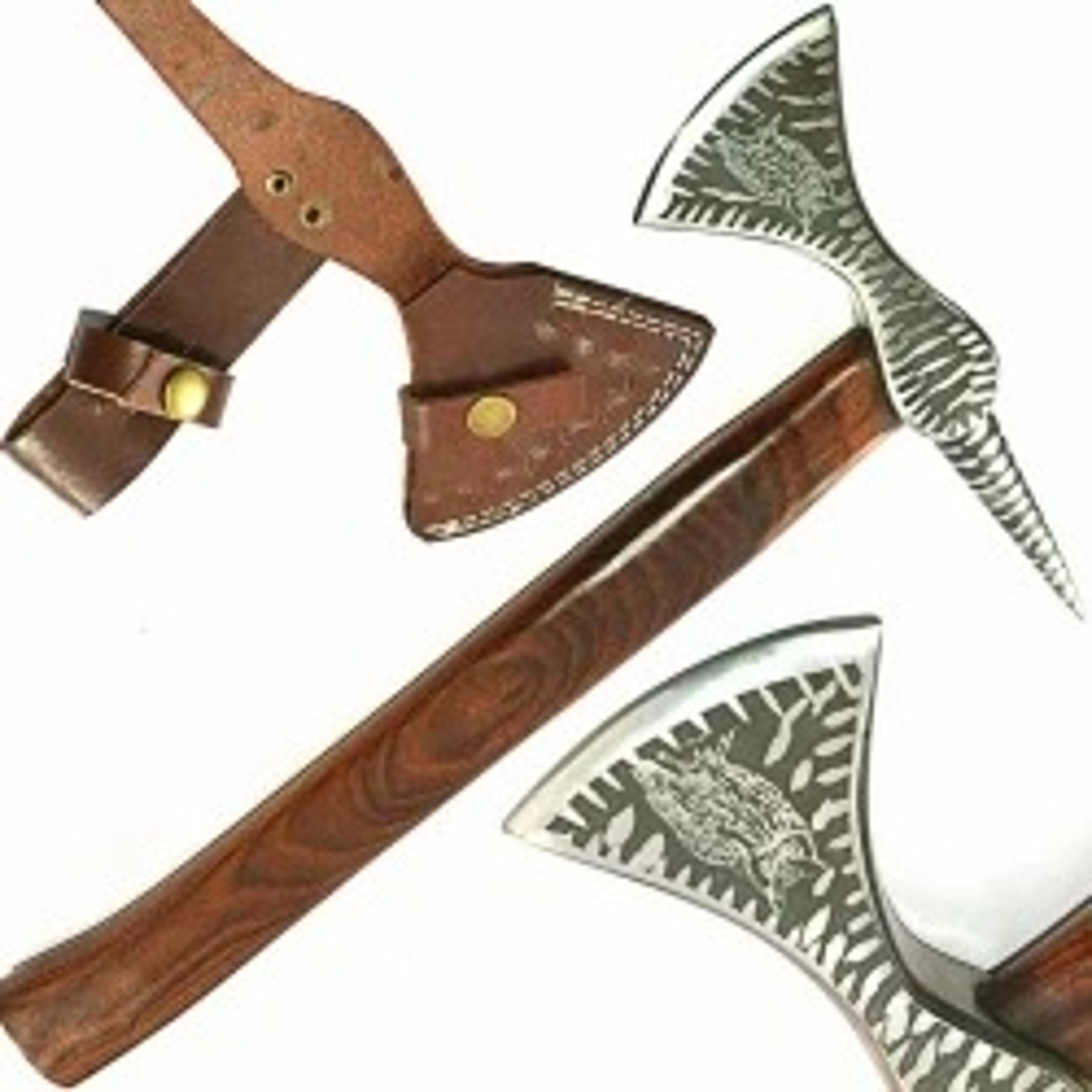 handmade viking double headed steel tomahawk axe hatchet hunting axe