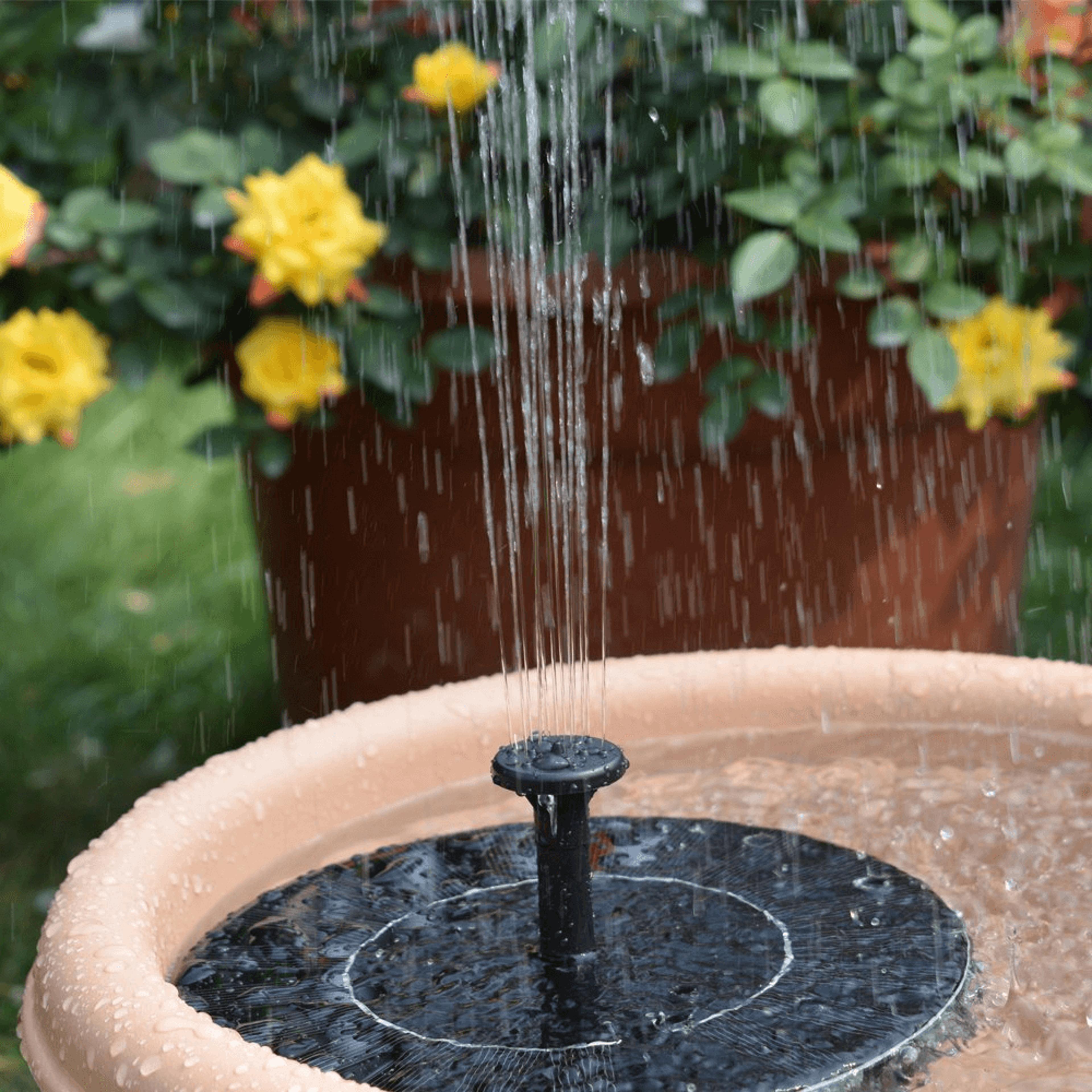 solar powered garden fountain