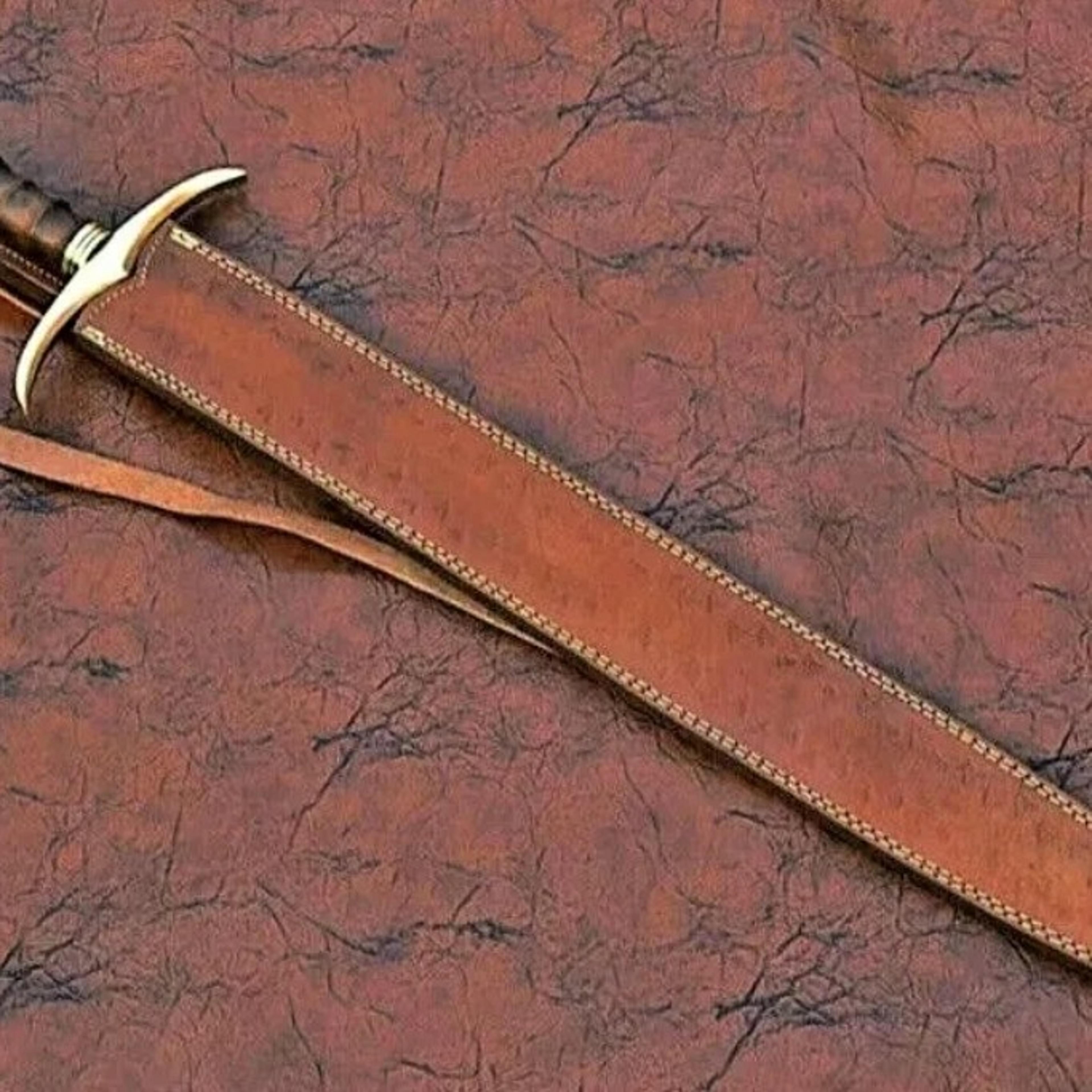 Handmade Damascus Steel Viking Sword with roase handlejpeg