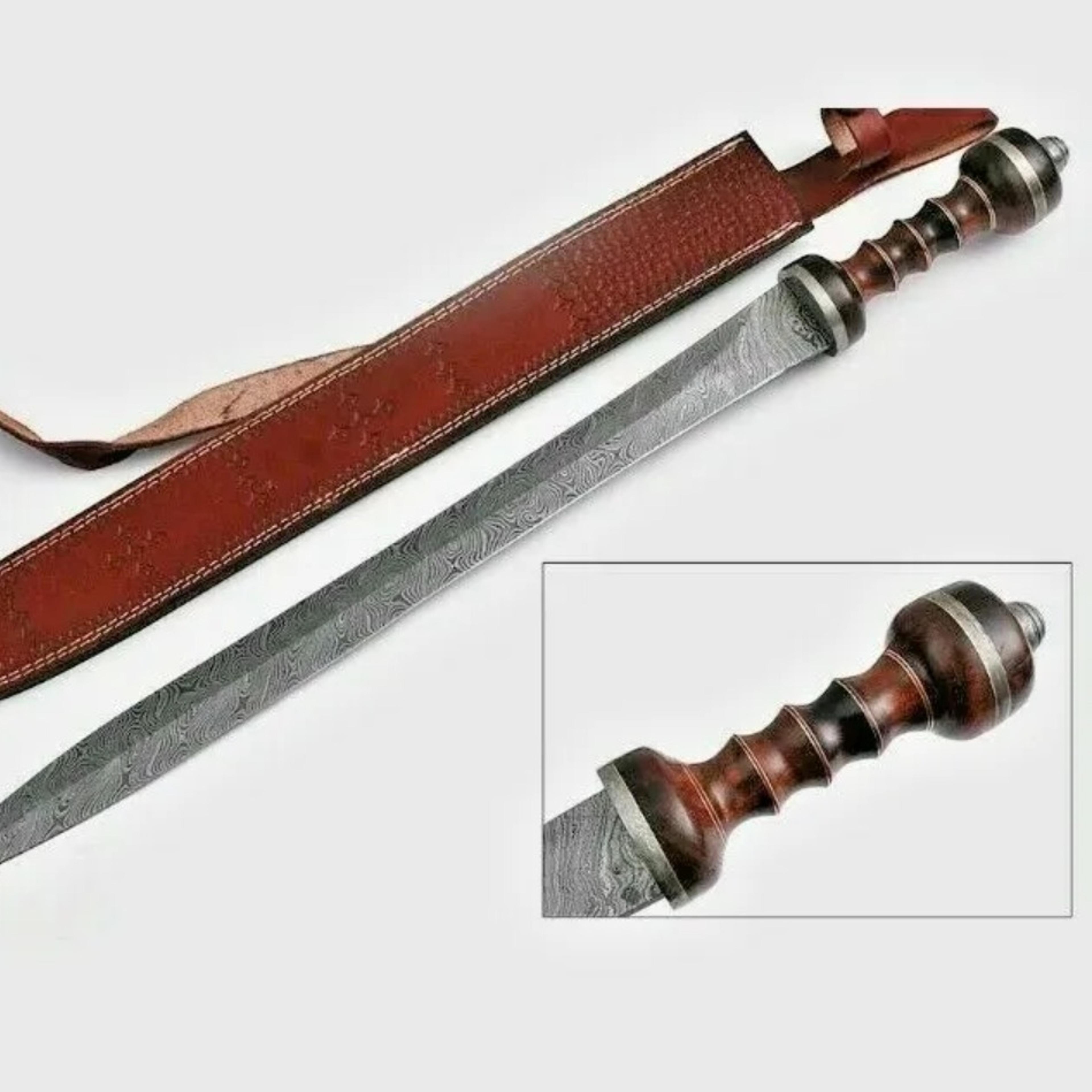 damascus steel custom handmade combat fighting gladius sword