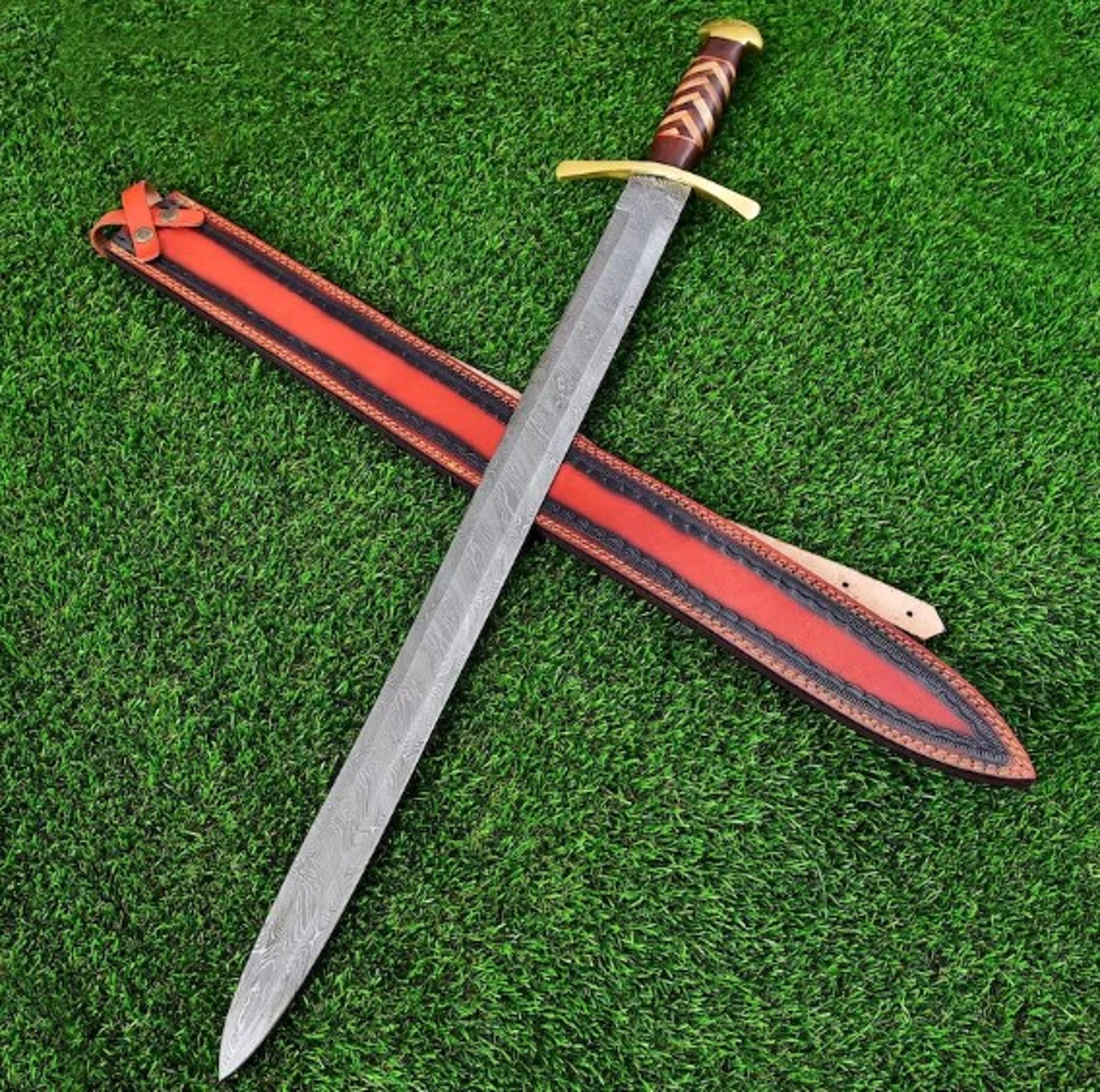 heathen army damascus steel sword | viking-inspired collectible