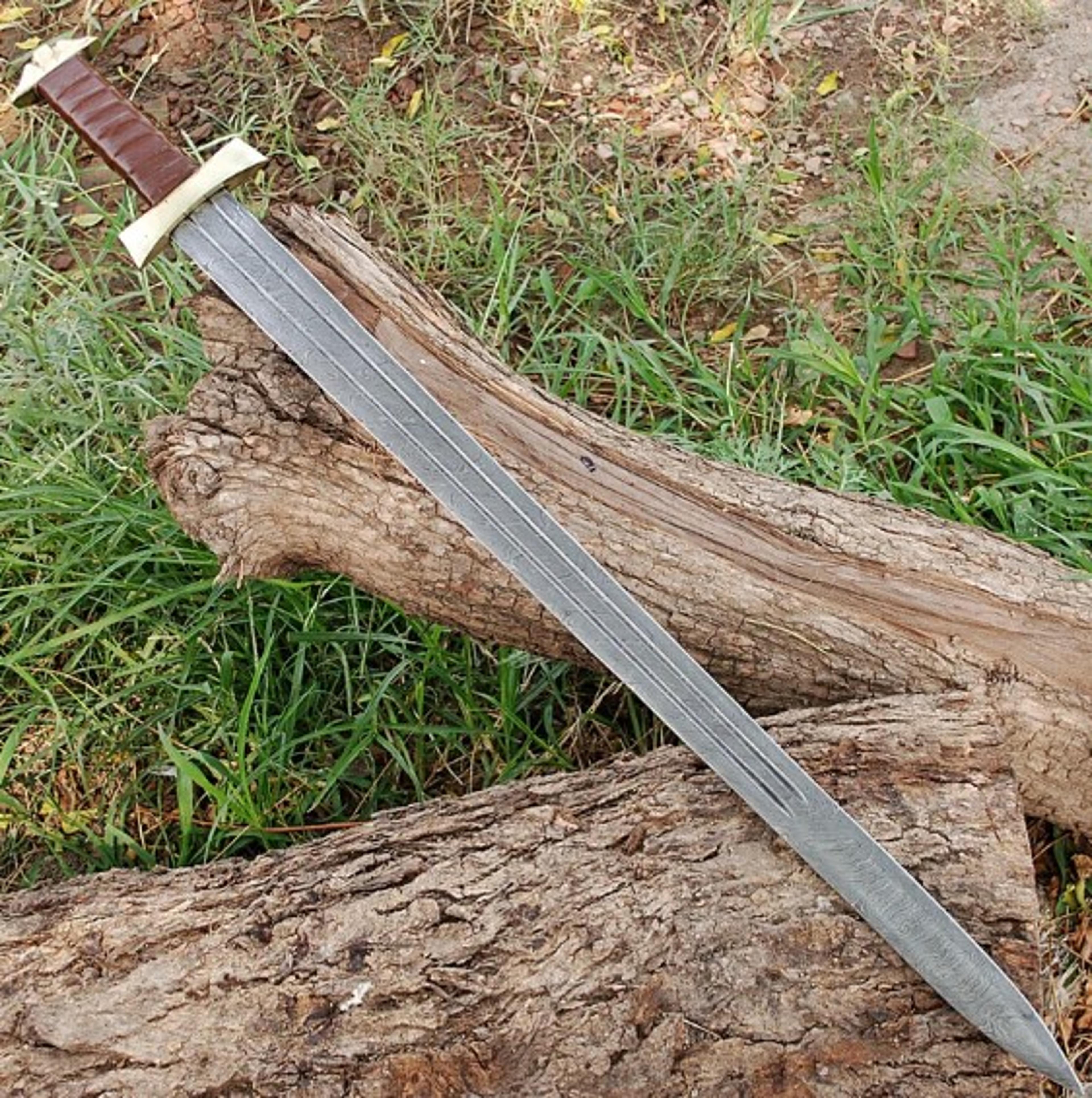 damascus steel viking warrior sword | hand-forged collectible sword