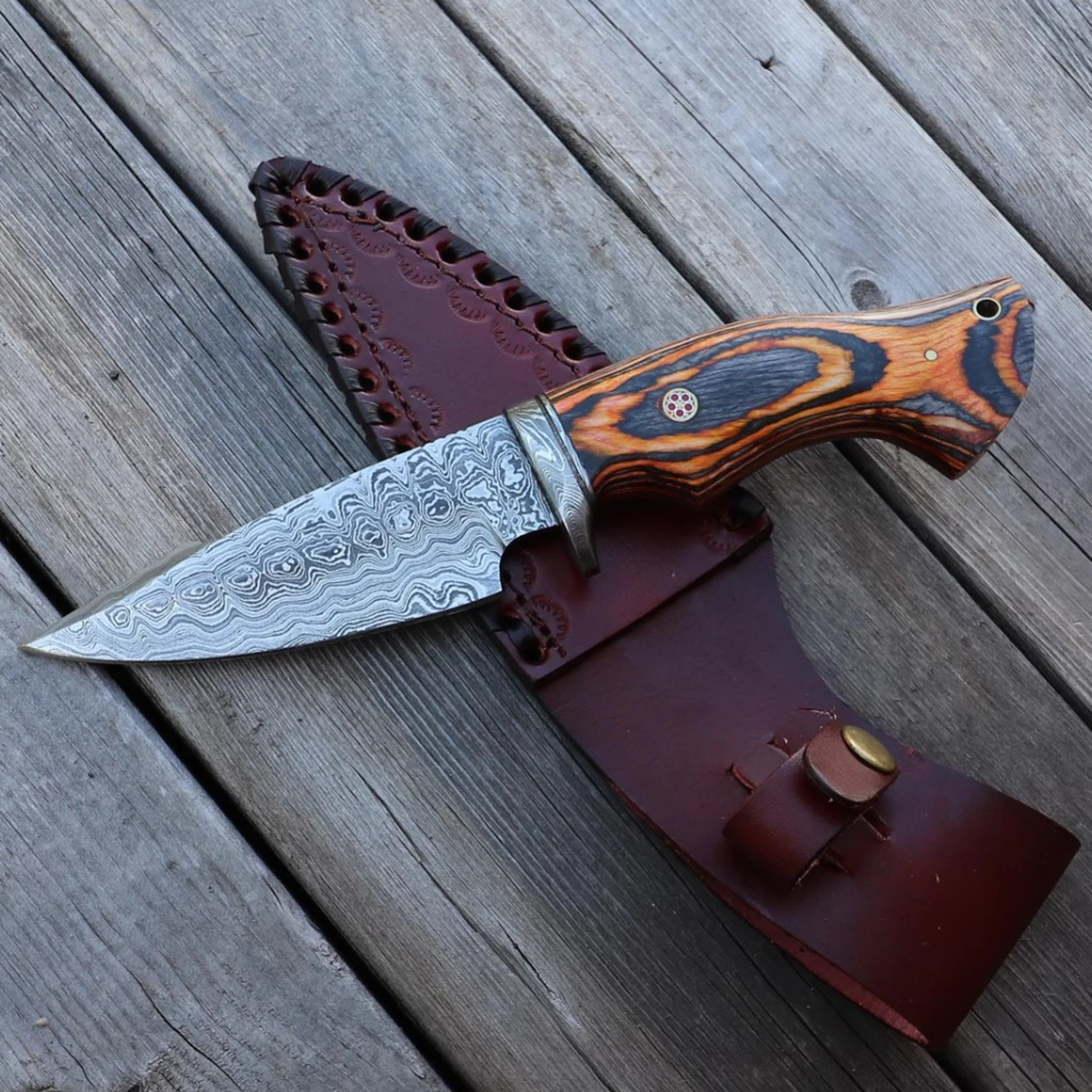 Fear of The Dark Damascus Steel Fixed Blade Knifejpg