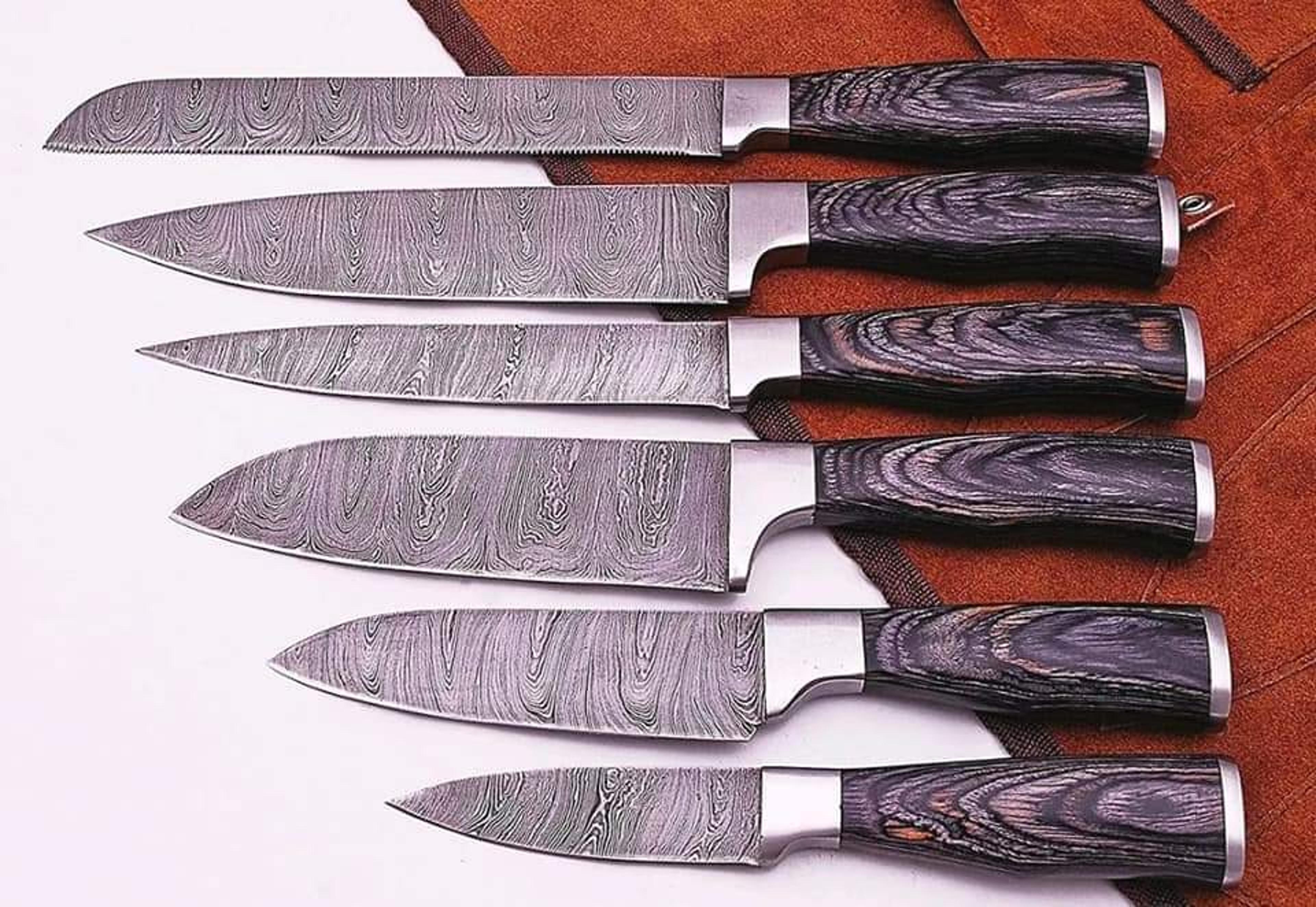 handmade damascus chef set of 6 pieces – custom personalized gift for mother