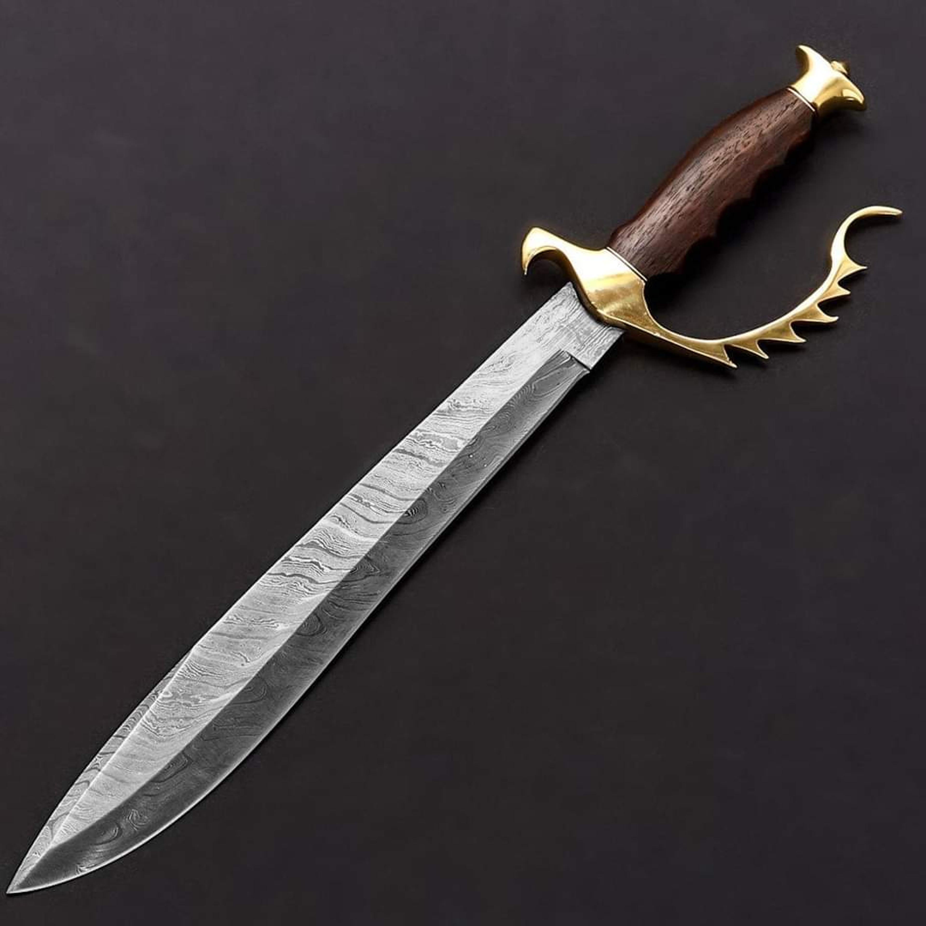 damascus steel knife, hunting knife with sheath, fixed blade camping knife, bowie knife, handmade knives, gifts for men