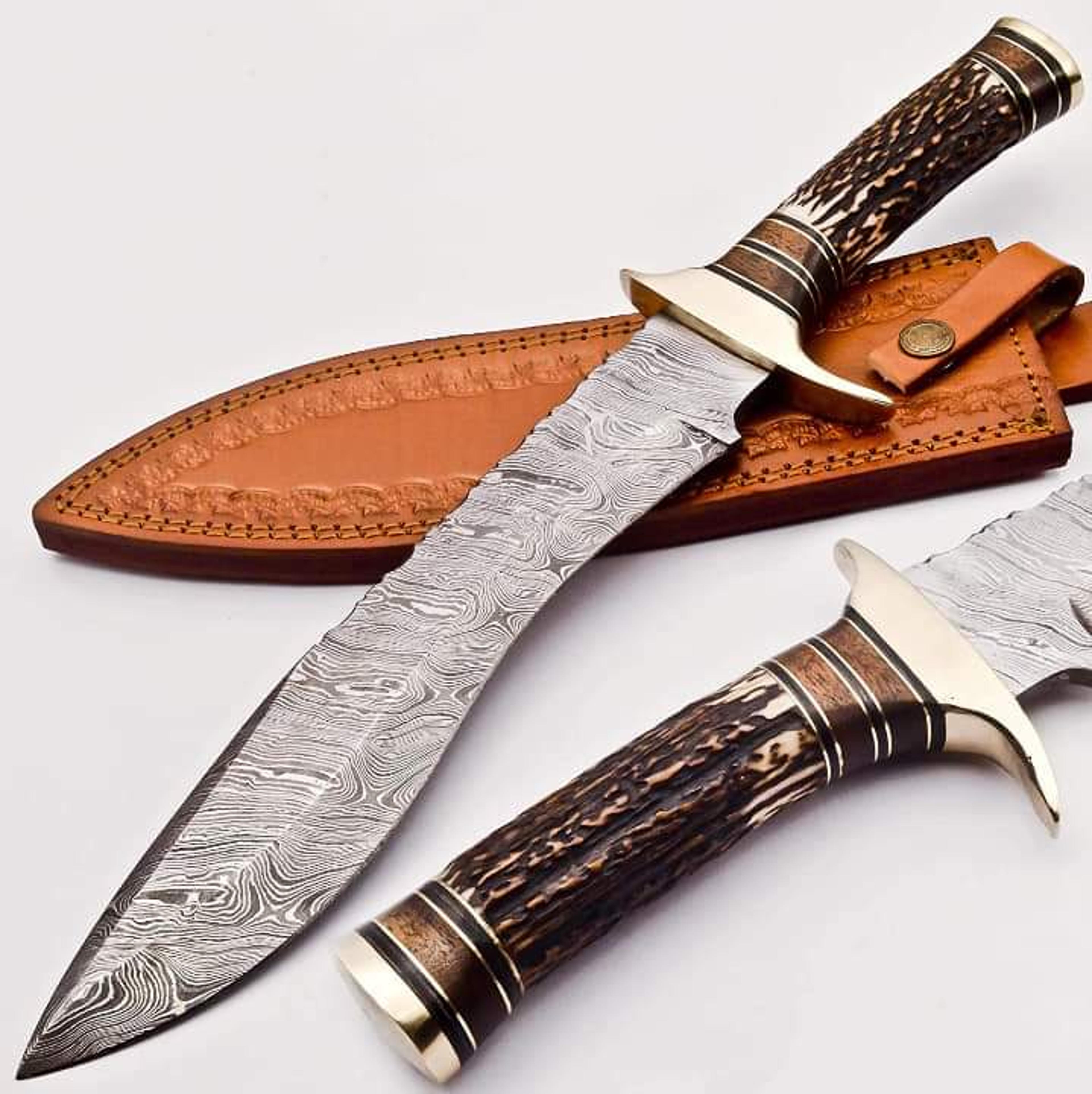 carbonsteel knife, hunting knife with sheath, fixed blade camping knife, bowie knife, handmade knives, gifts for men