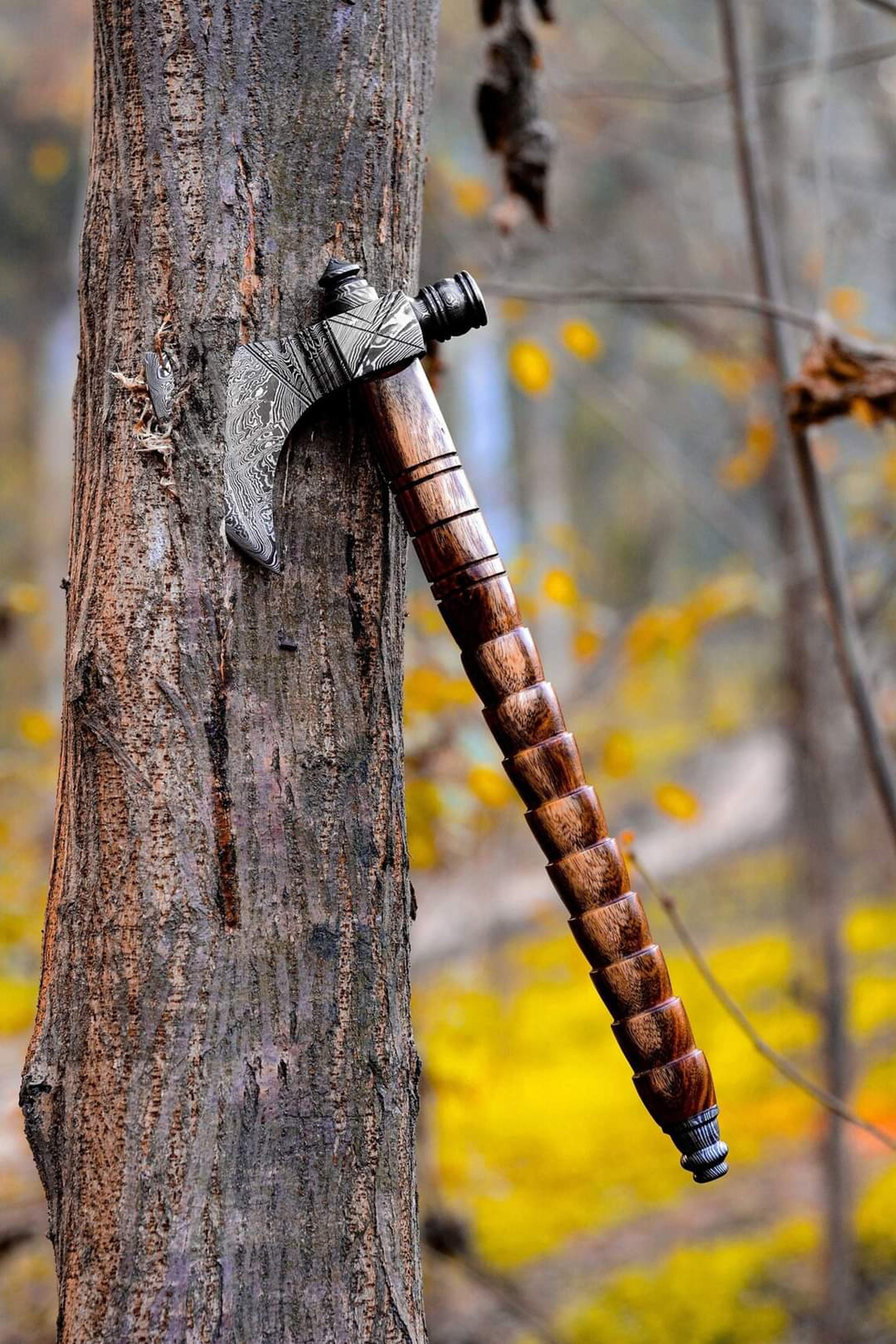 hunting axe, viking axe, with rose wood,wedding gifts for him, anniversary gifts for her, gifts for him, camping axes