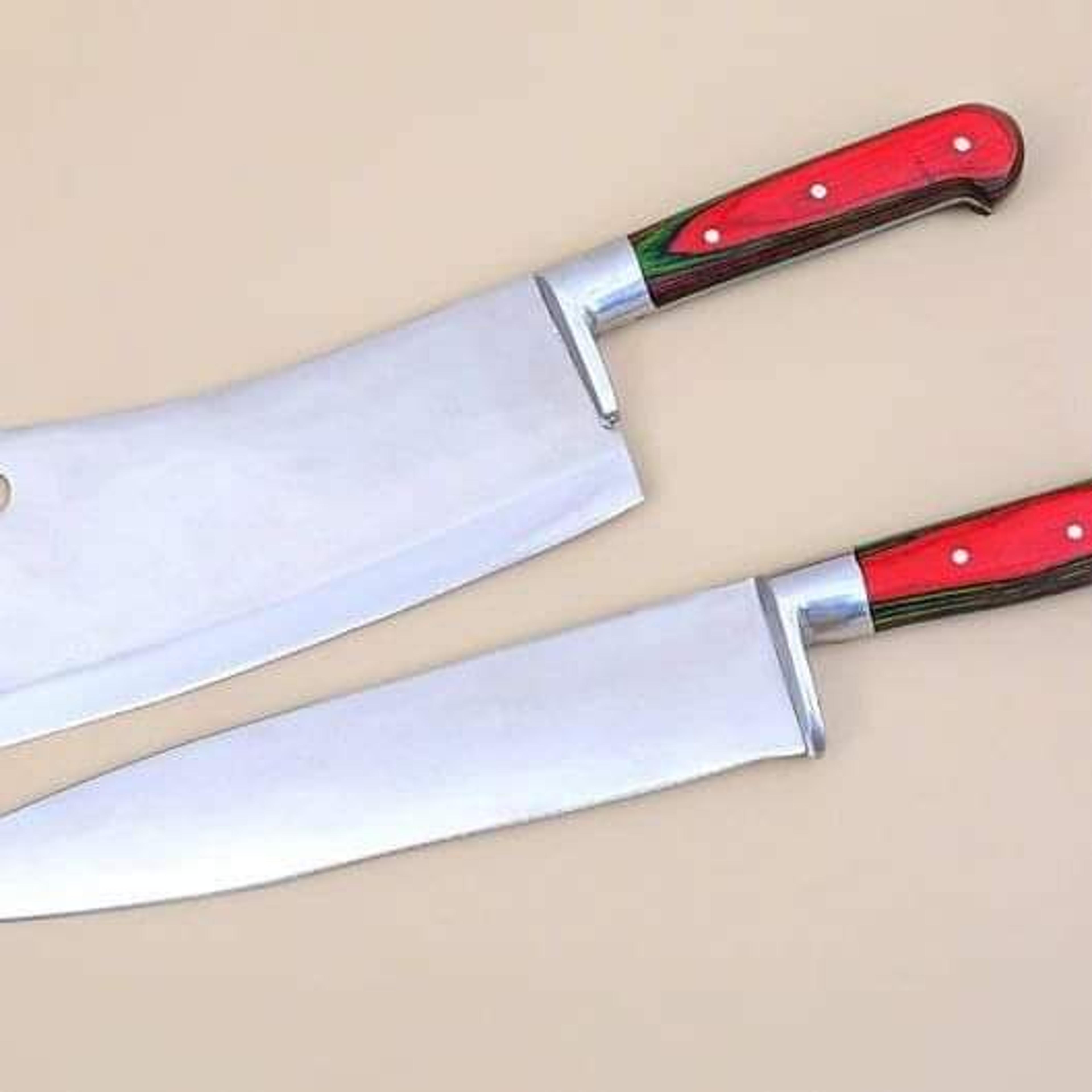 Stainless Steel Chef Knives, 2 Pieces, Custom Handmade, Handmade Chef Knives Set, Personalized Gift for Mother
