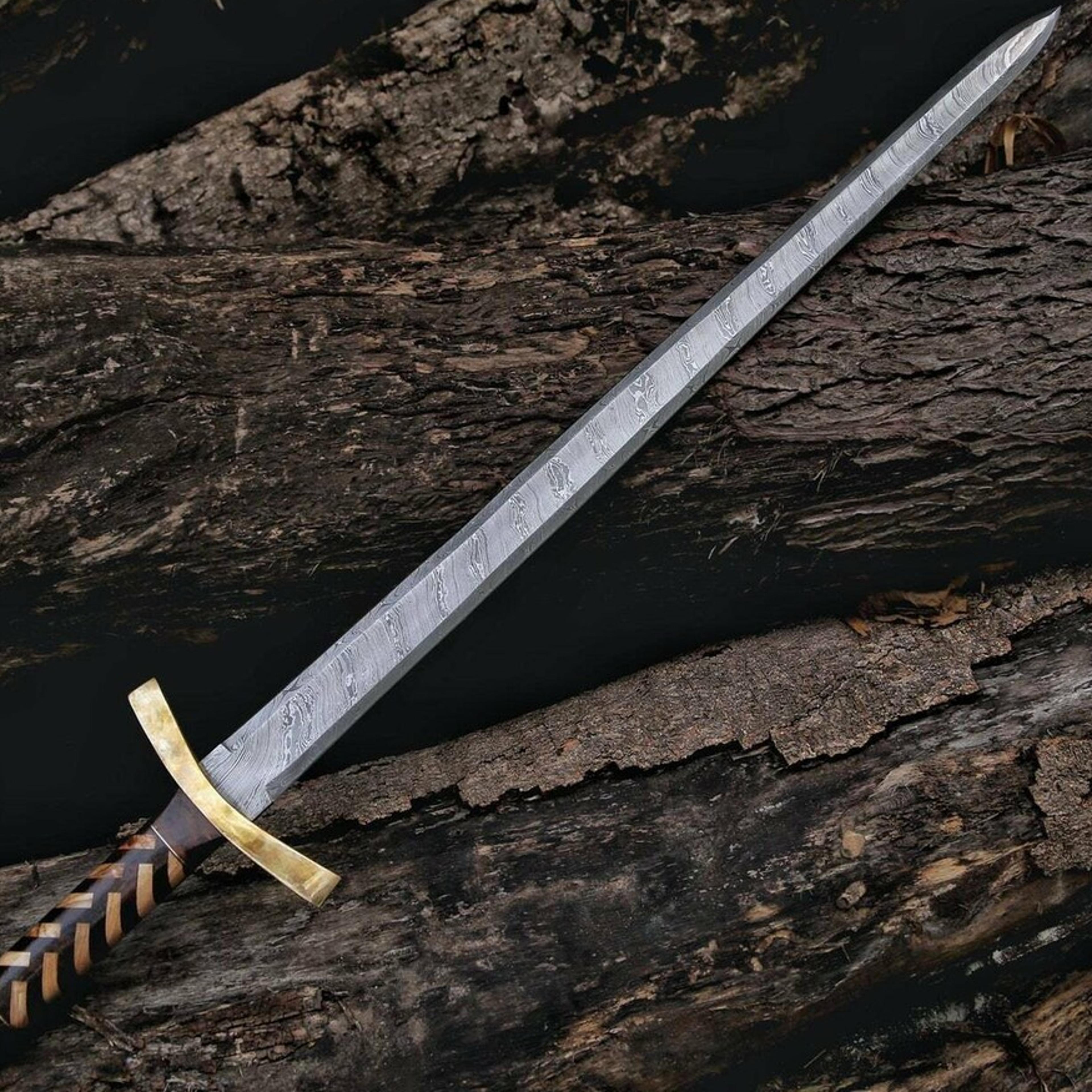 viking sword gift, viking mythology damascus steel sword, custom handmade hunting sword