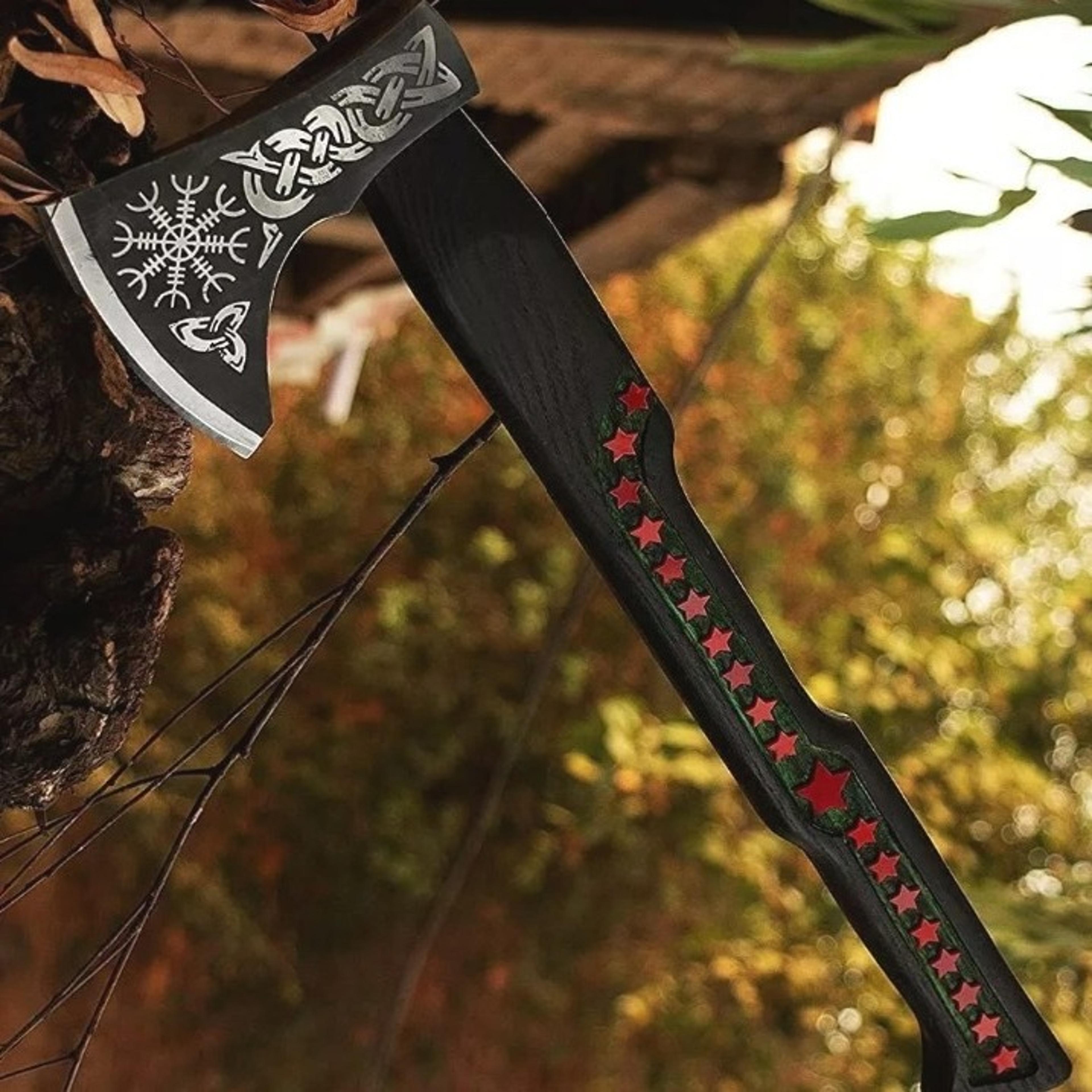 handmade carbon steel hatchet tomahawk hunting viking axe