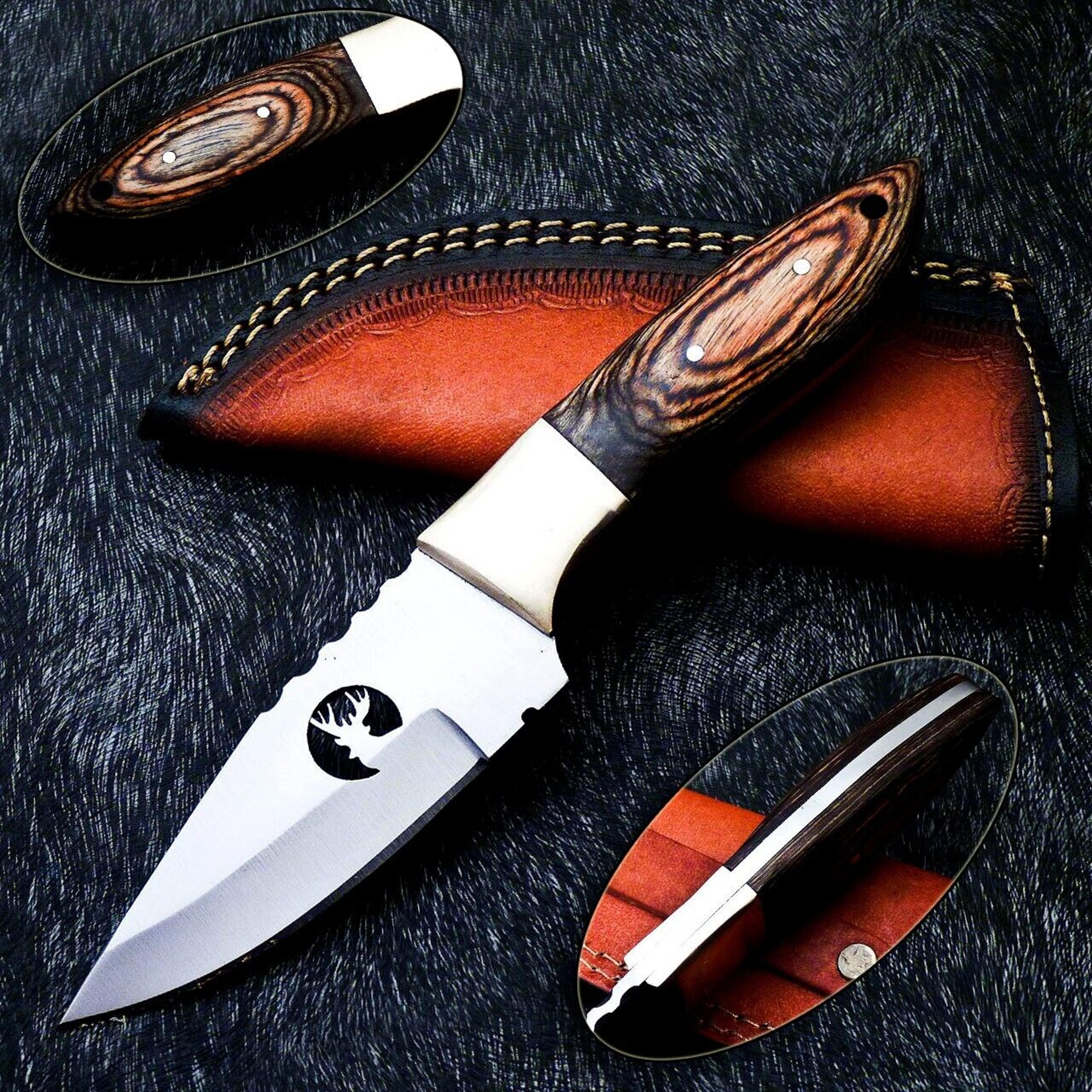 hand forged railroad spike carbon steel file steel blade full tang skinning hunting knife