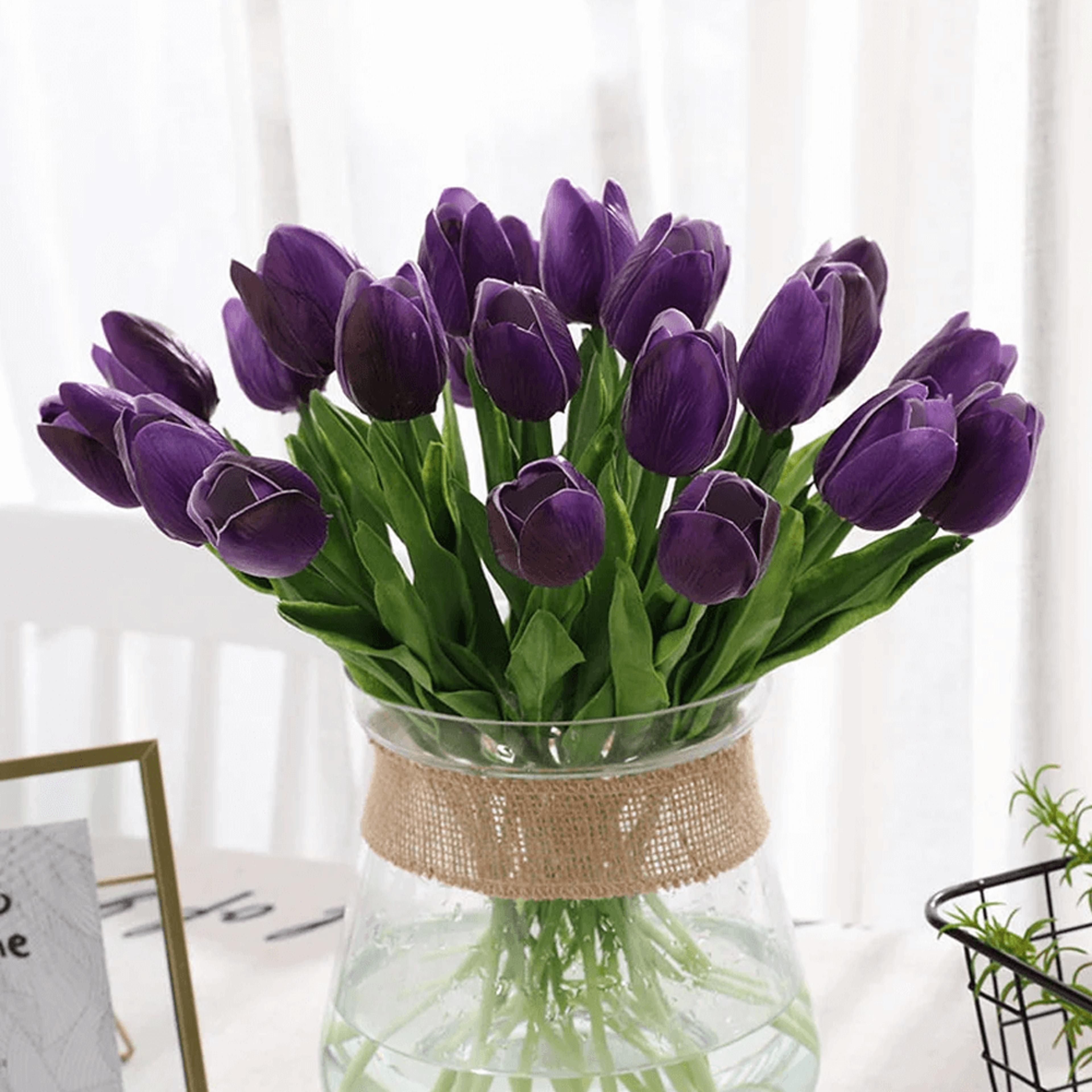 droop-free multicolor real touch tulip flowers set