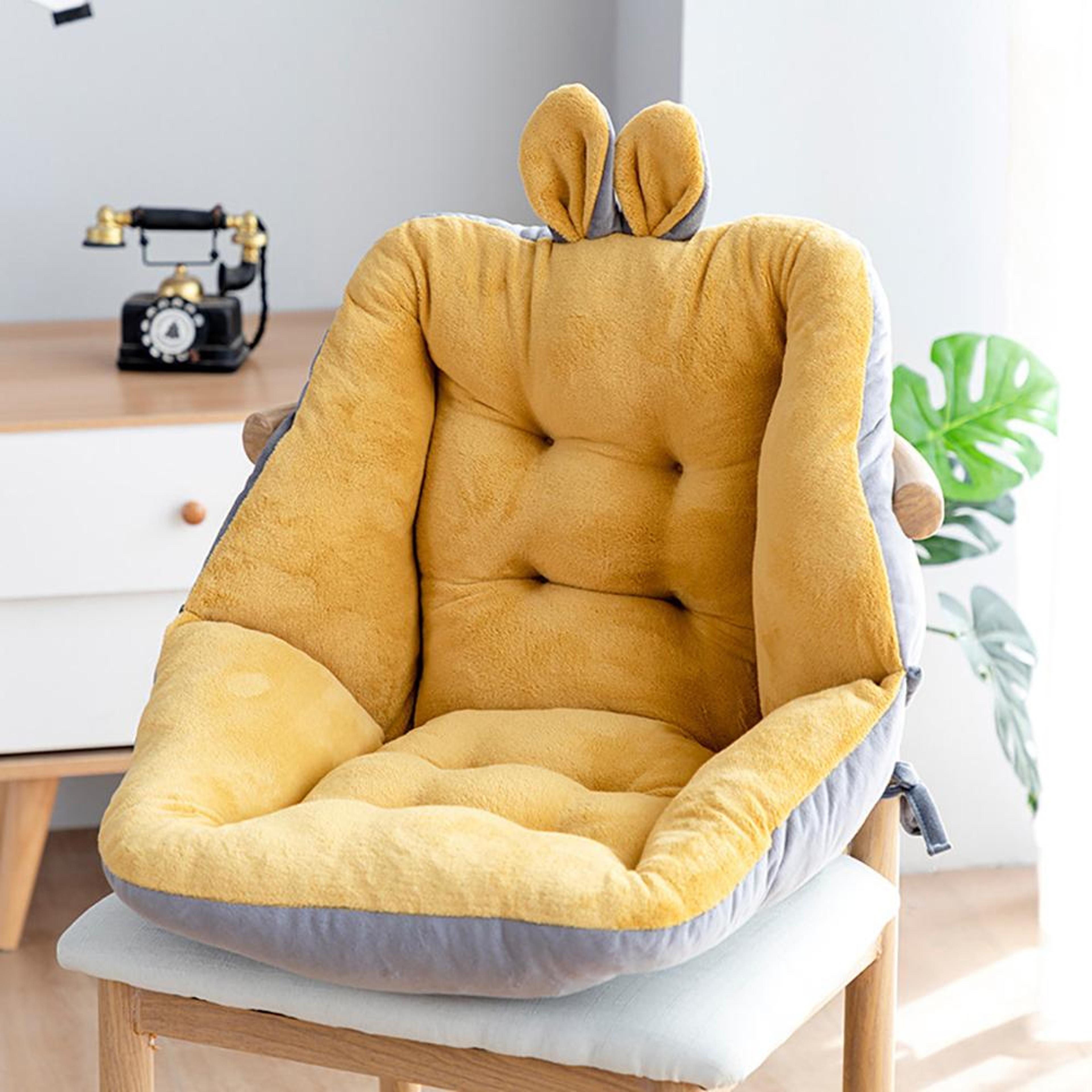 back support bunny chair cushion | kawaii bunny chair cushion | ultra-soft bunny ear seat cushion | bunny cushion seat