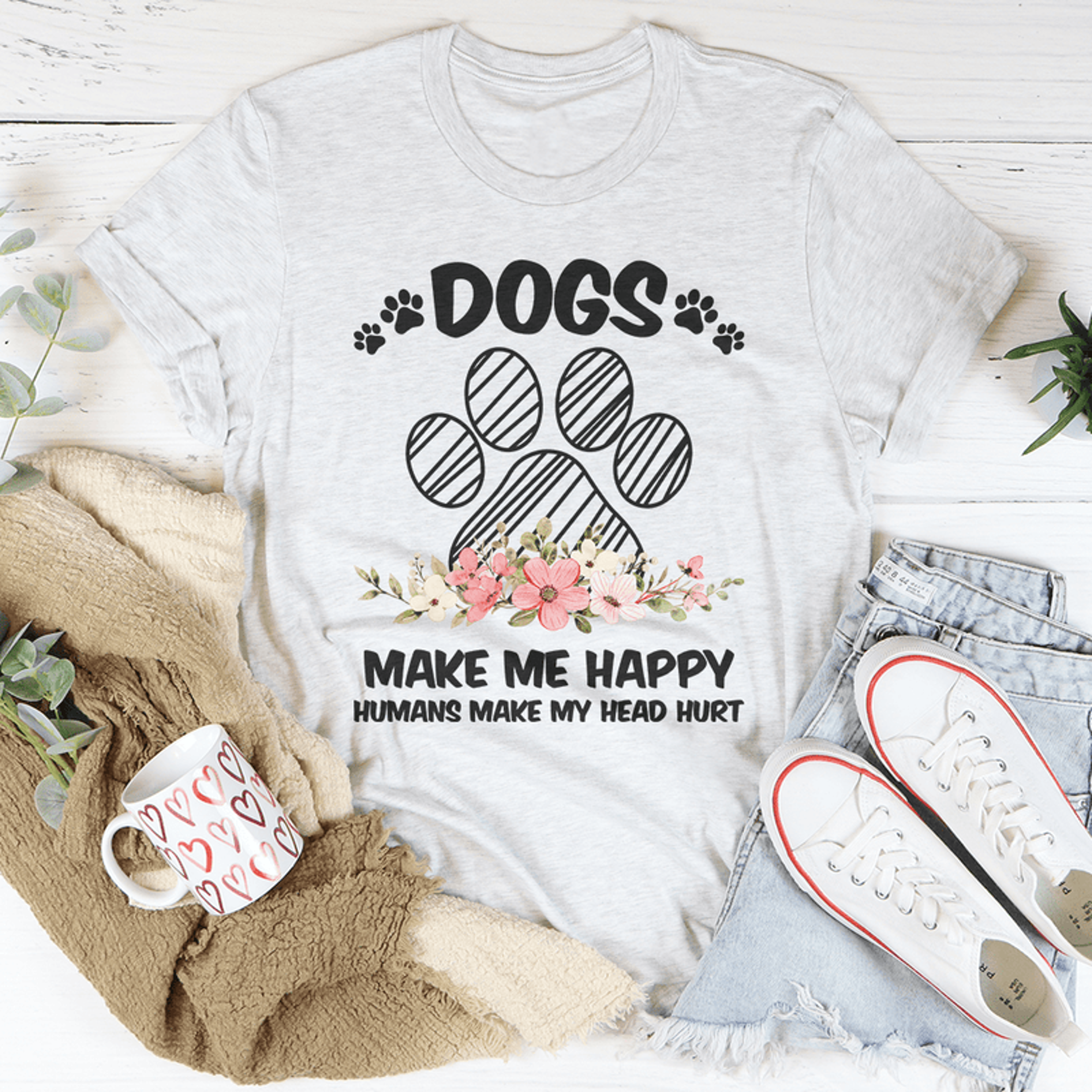 dogs make me happy tee
