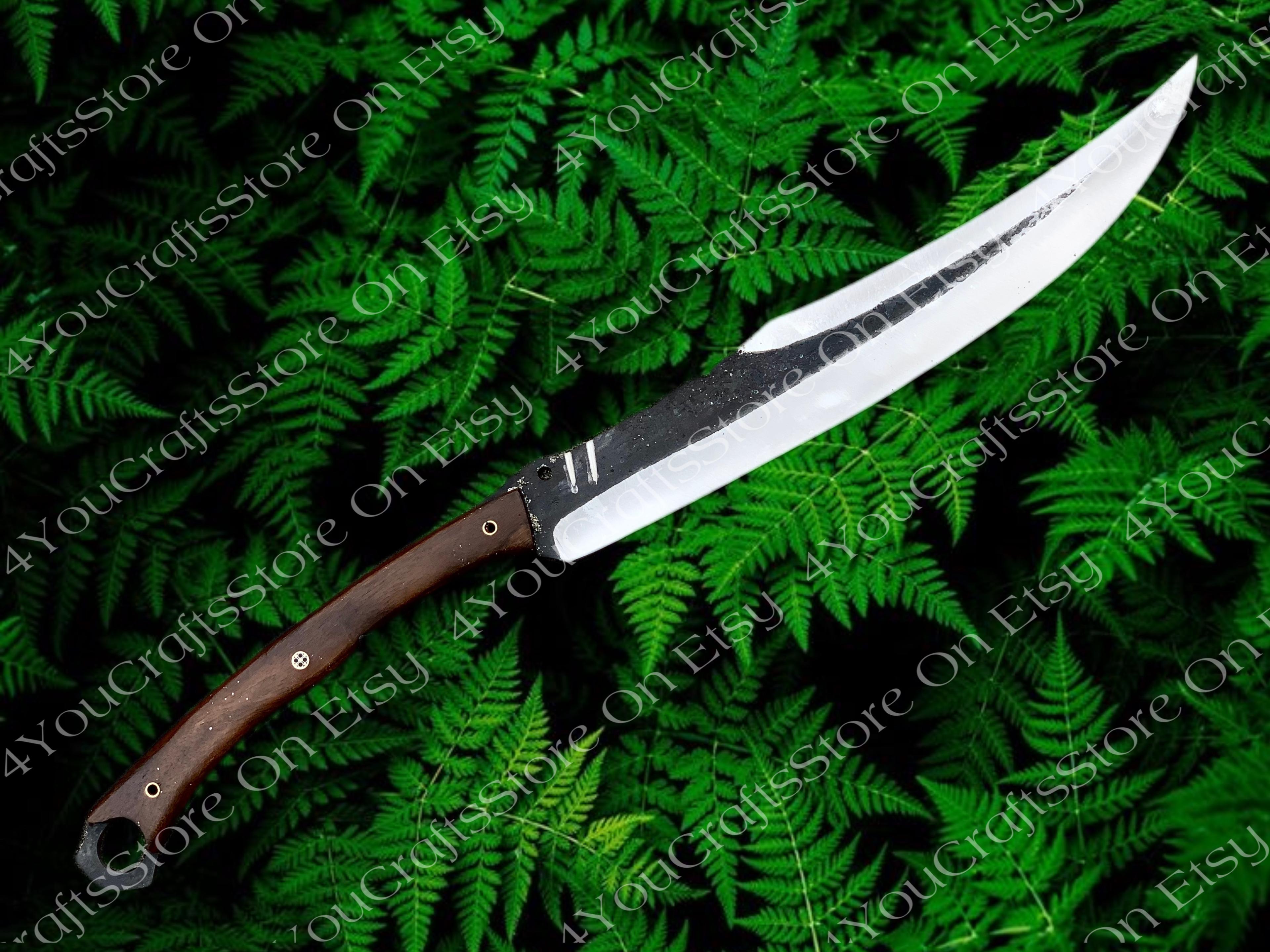 beautiful handmade sirupate sword knife with carbon steel blade and rose wooden handle