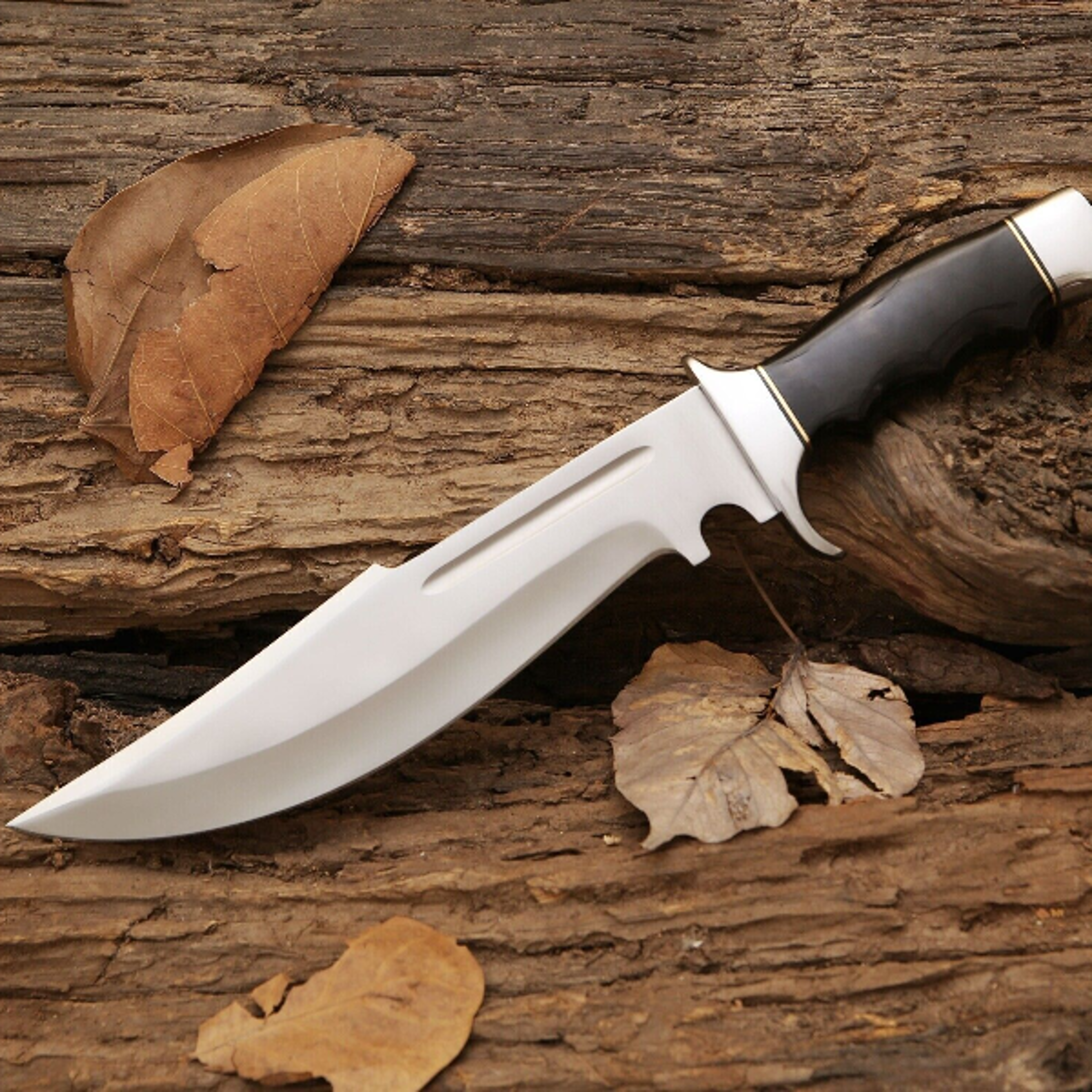 custom handmade 10 inches blade bowie knife 5 inches handel d2 steel hunting knife with leather sheath,