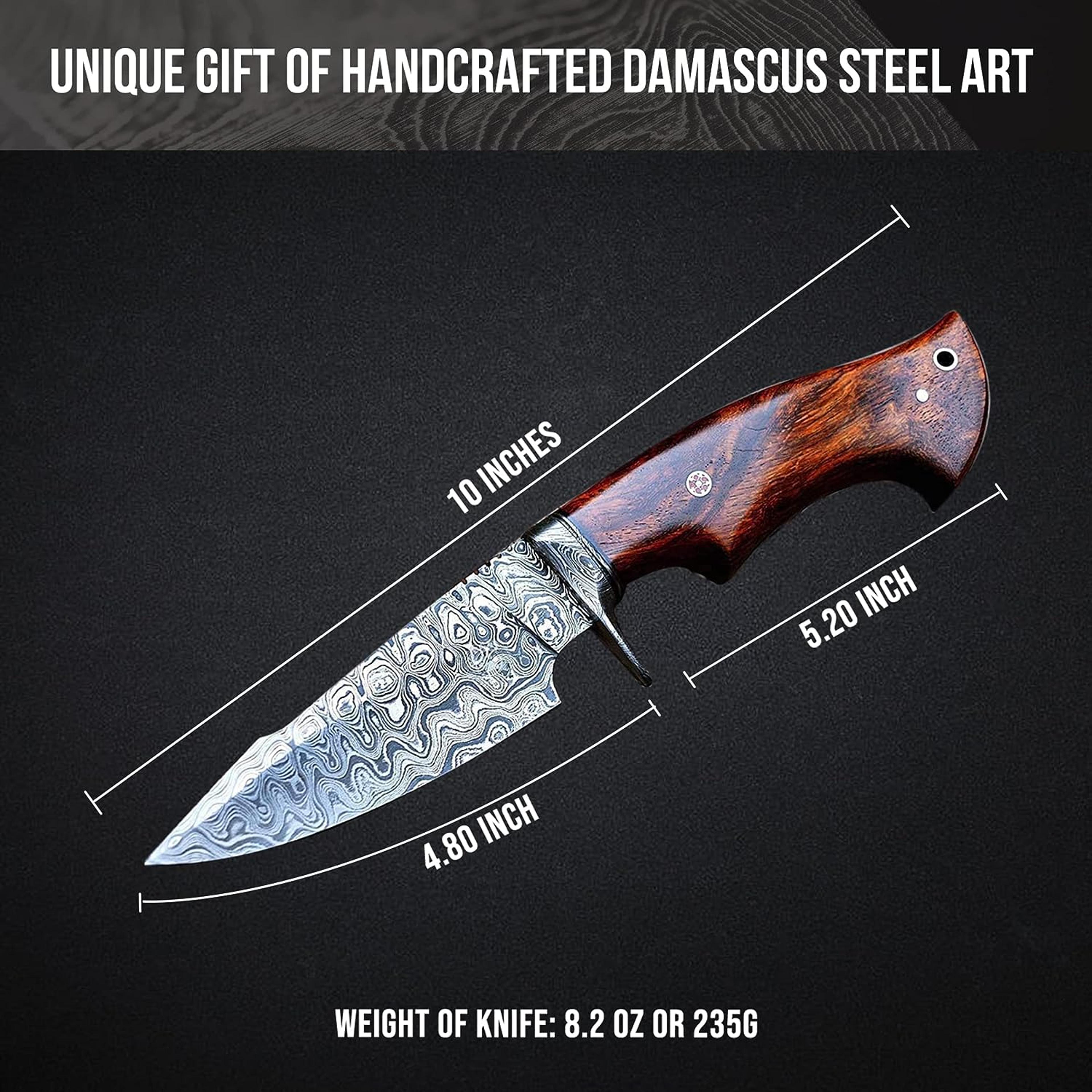 10 custom handmade forged damascus steel hunting knife with cocobolo wood handle