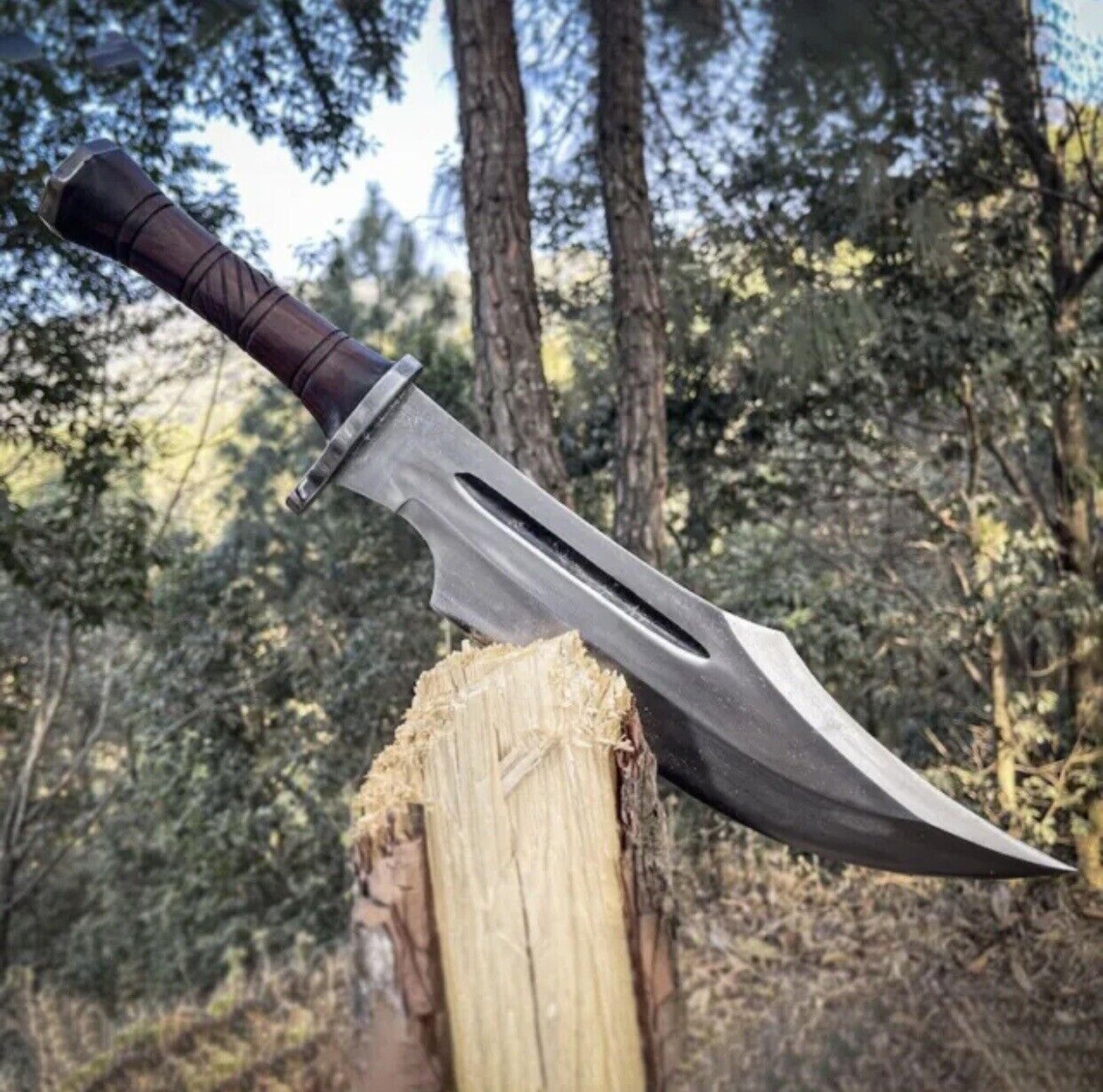 custom handmade d2 tool steel blade big brother survival army hunting knife.