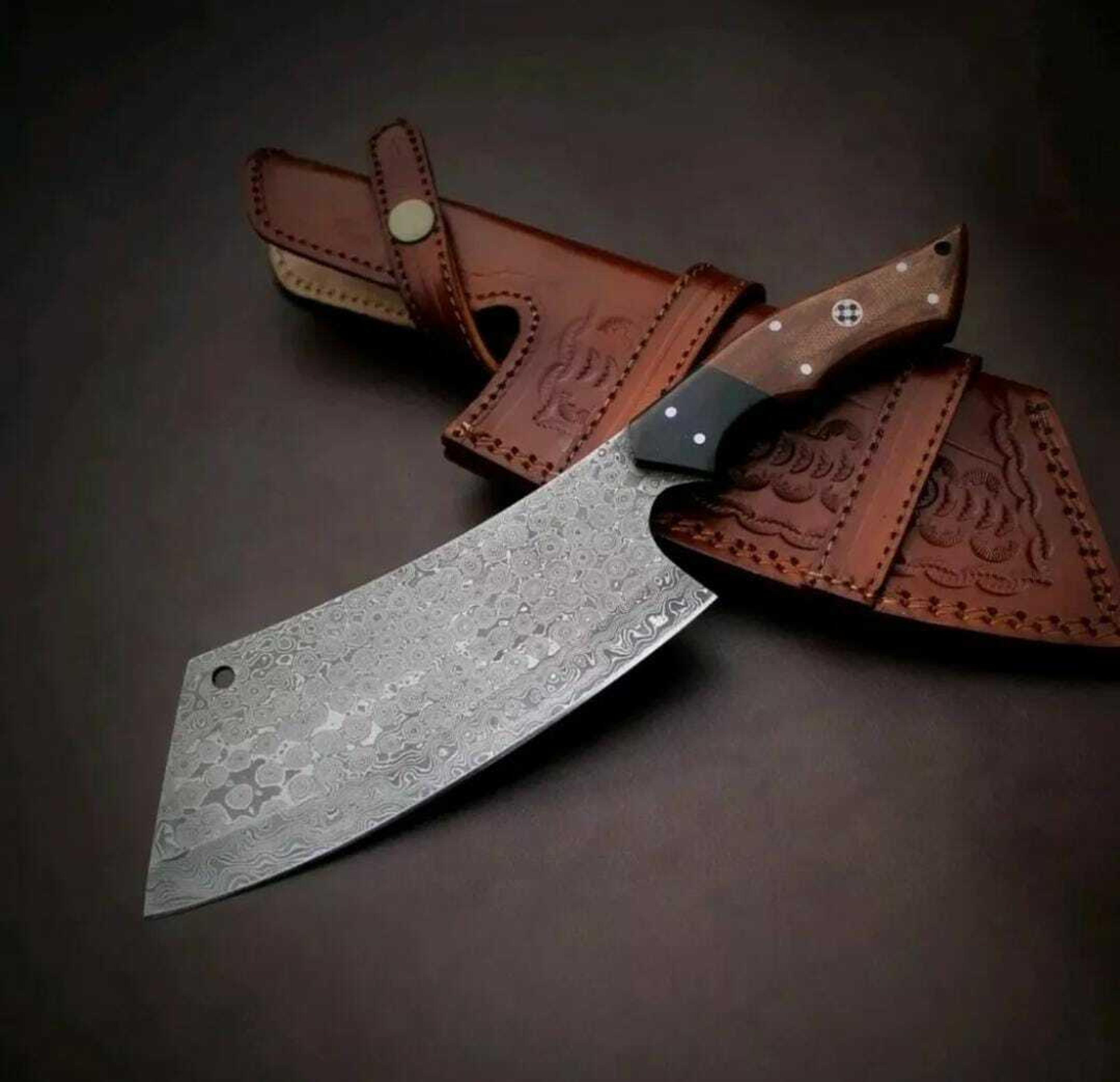 custom hand made damascus heavy duty meat cleaver chef knife butcher chopper